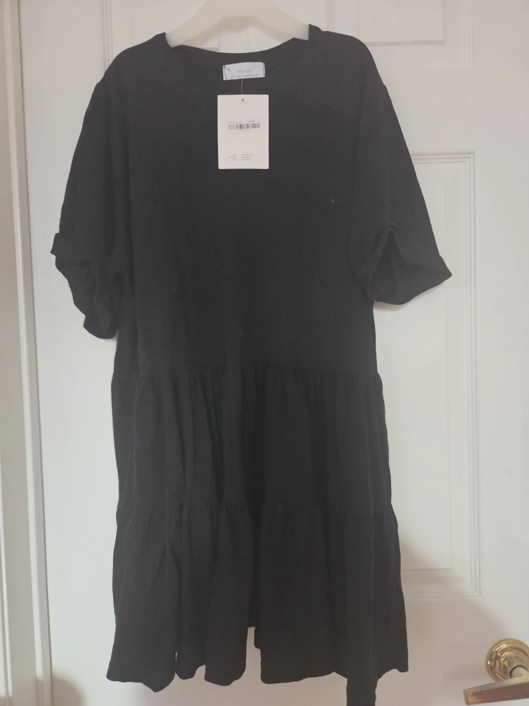 Oak + Fort Black Tiered Dress - Small