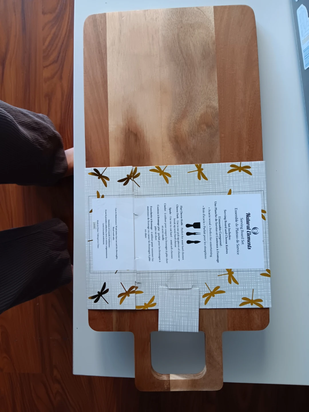 Natural Elements Serving Board and Cheese Knives Set - photo 2