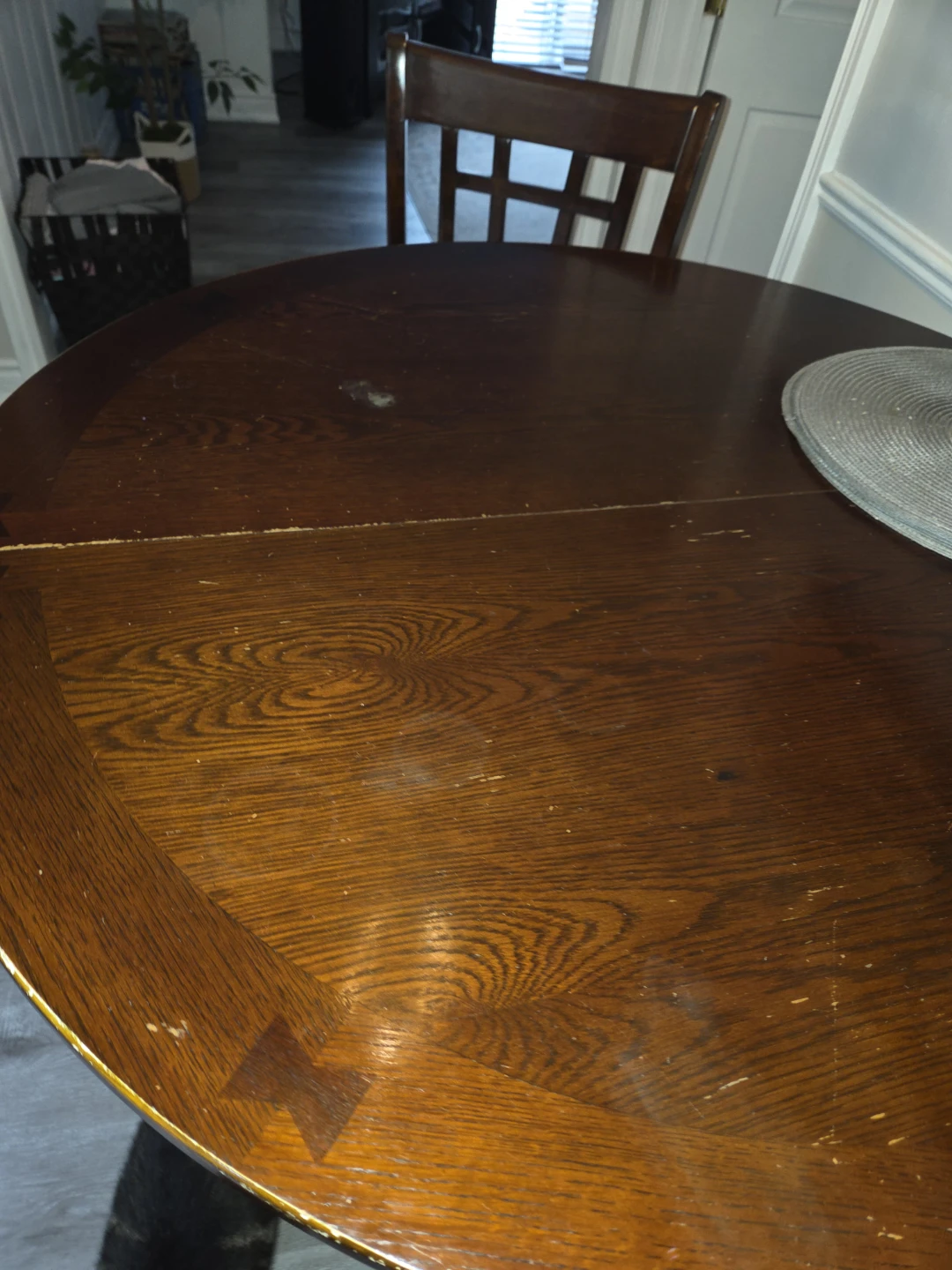 Wooden Round Counter Height Dining Table with 2 Chairs - photo 3