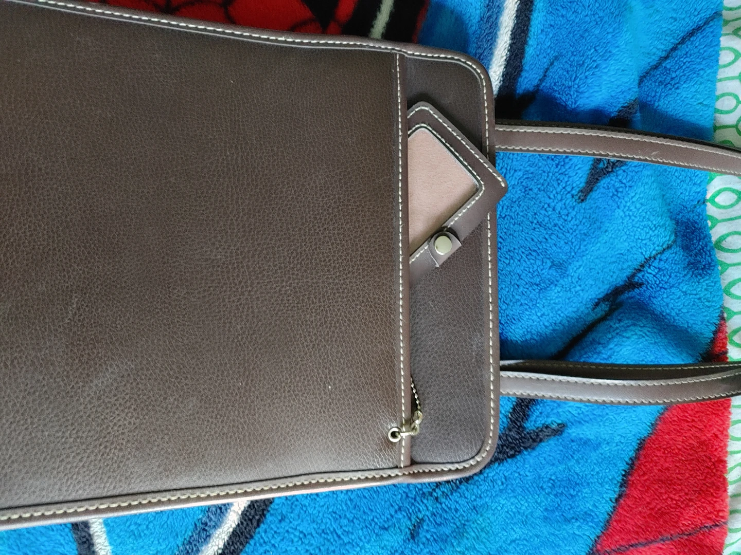 Esprit Brown Vintage Faux Leather Tote Bag with ID Holder - photo 3