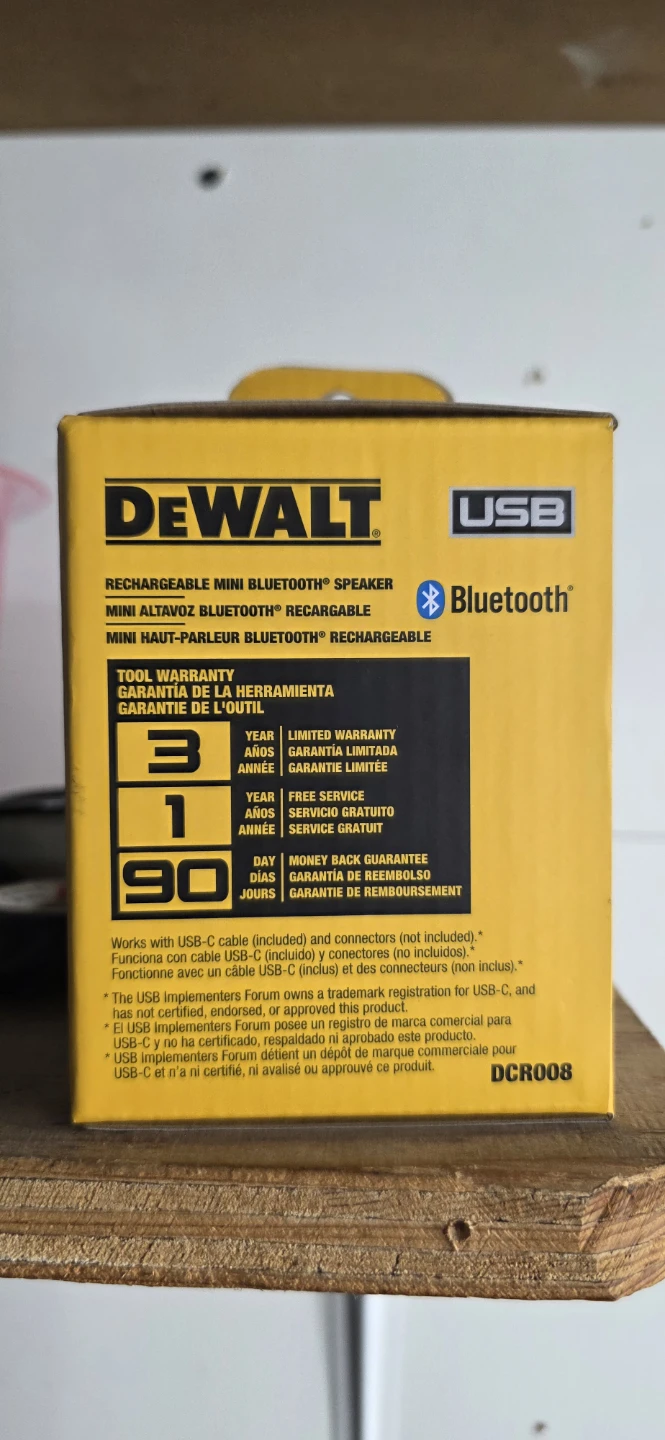 DeWalt DCR008 Rechargeable Mini Bluetooth Speaker - photo 2