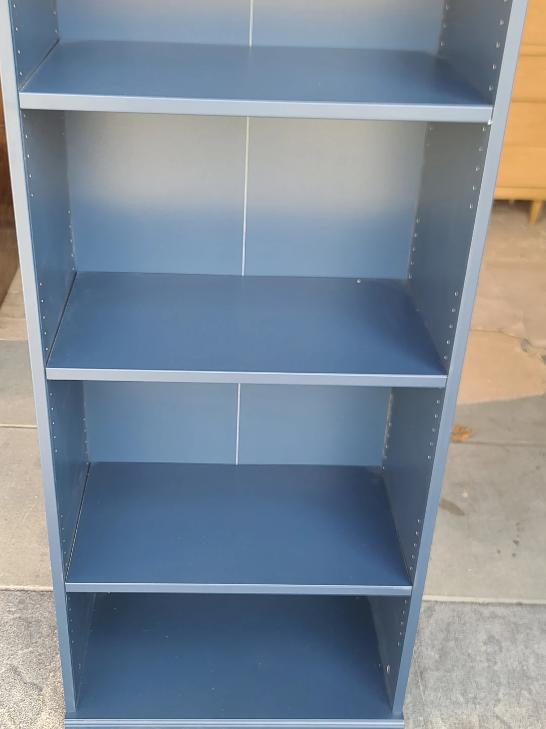 Blue 4-Shelf Bookcase with Wood Top - photo 3