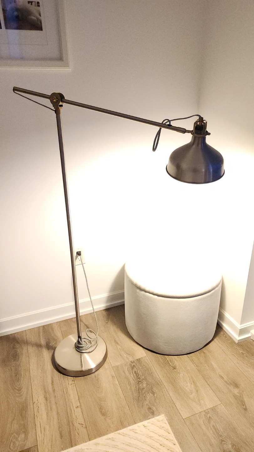 IKEA RANARP Floor/Reading Lamp - Silver Nickel Plated Steel