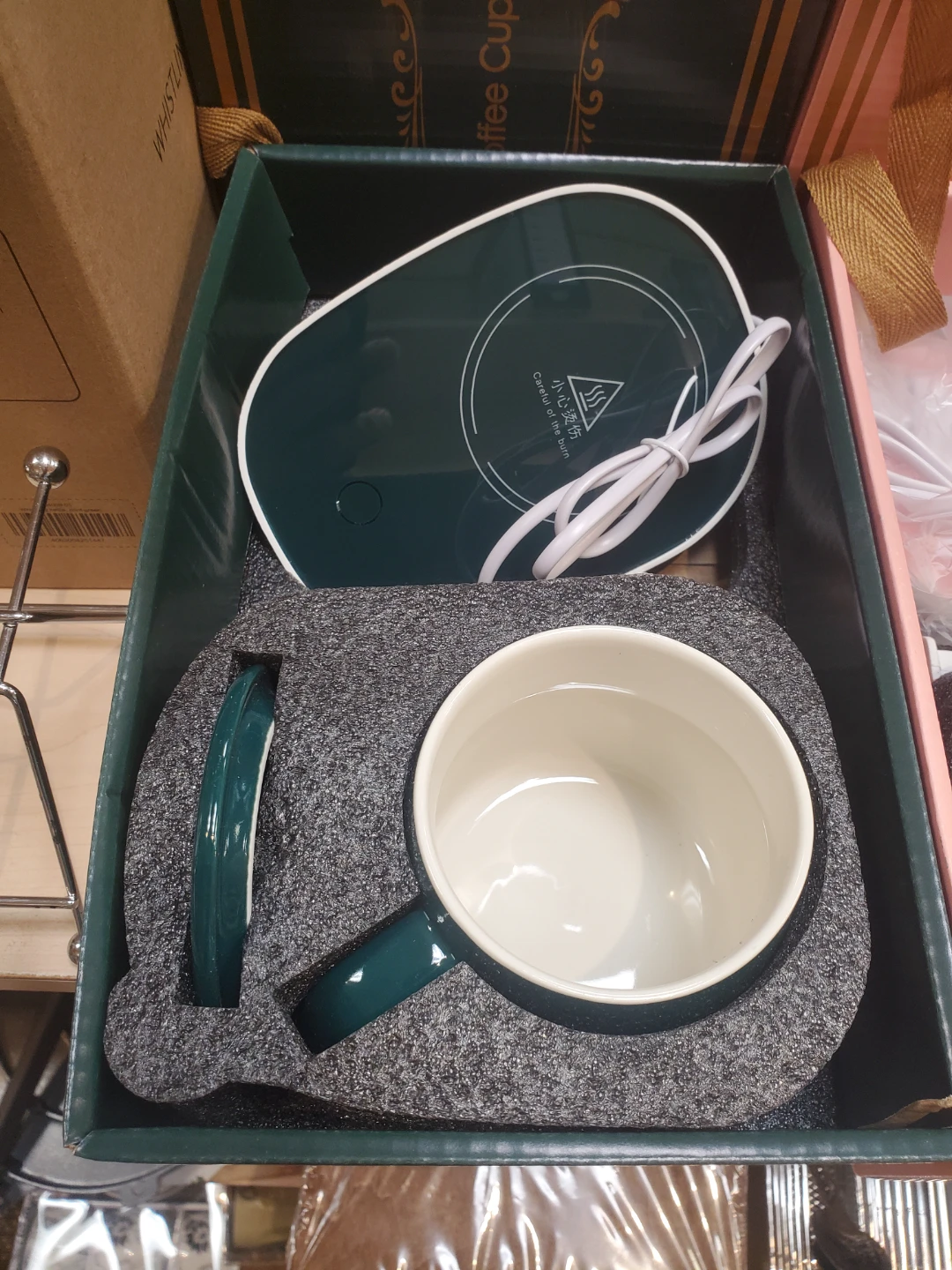 Coffee Cup and Saucer Set with Warmer