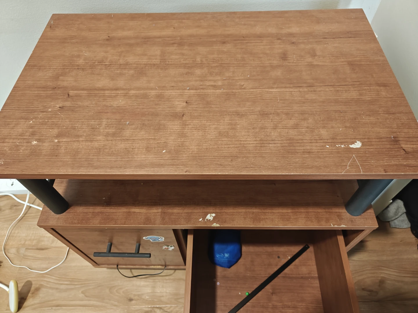 Wooden side table with Storage Drawers - photo 3