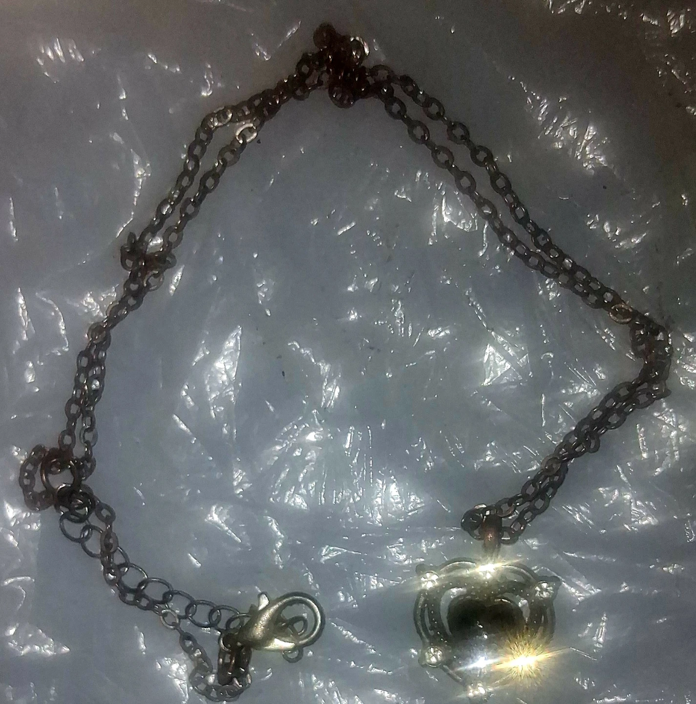 Small Clear Heart Pendant Necklace