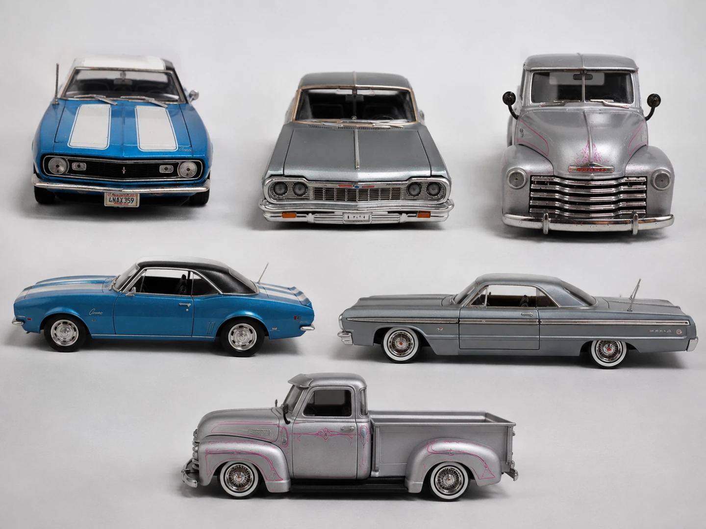 Diecast Model Cars - Camaro, Impala, Chevy Truck