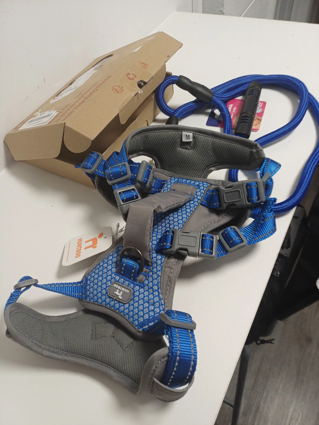Huntboo Dog Harness and Leash Set - Blue, Size M - photo 2