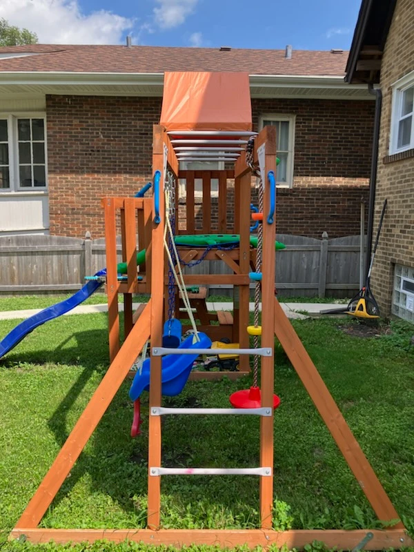 Wooden Playground Swing Set with Slide - photo 3
