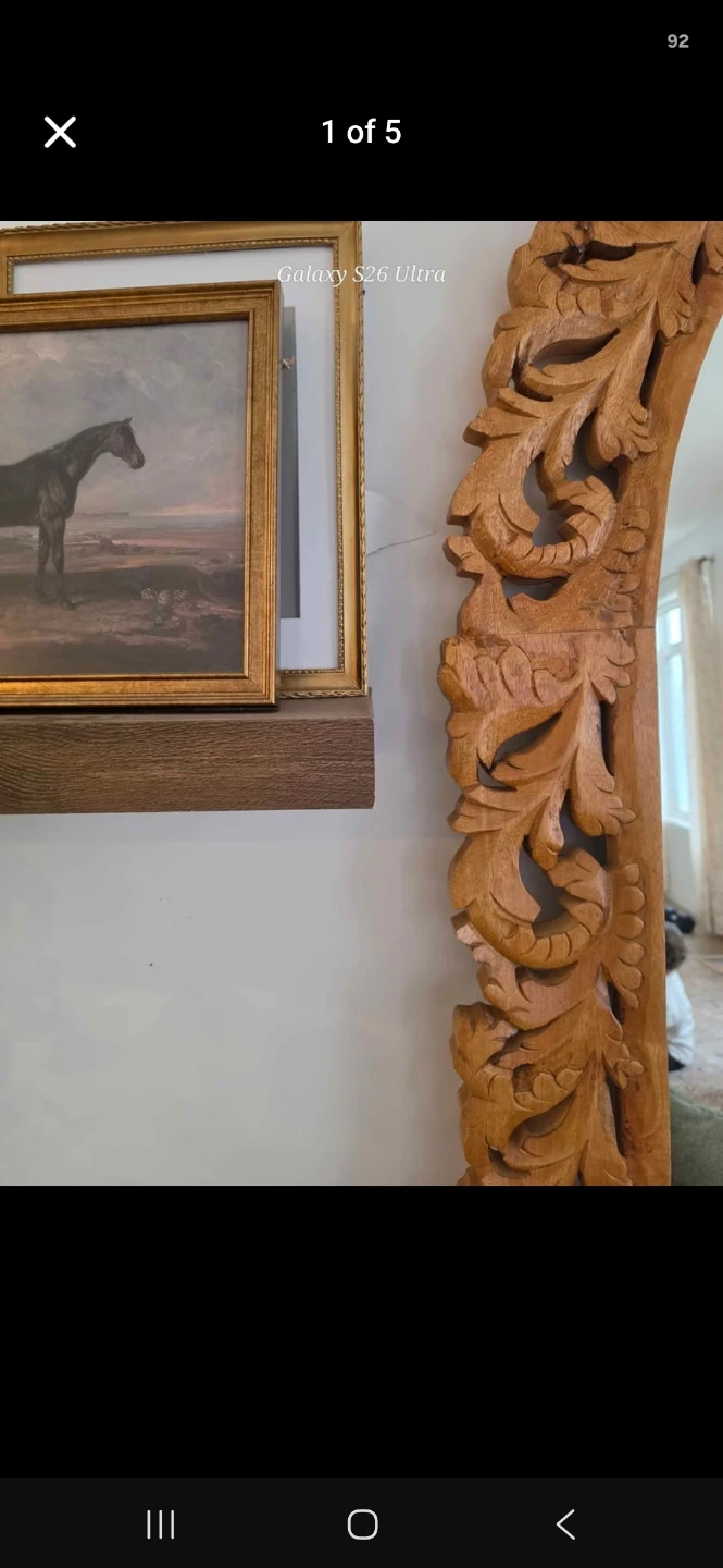 Carved Wood Arched Mirror - photo 2