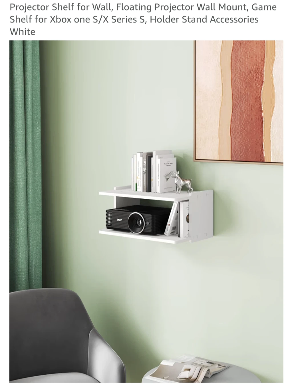 White Floating Shelf for Projector or Xbox