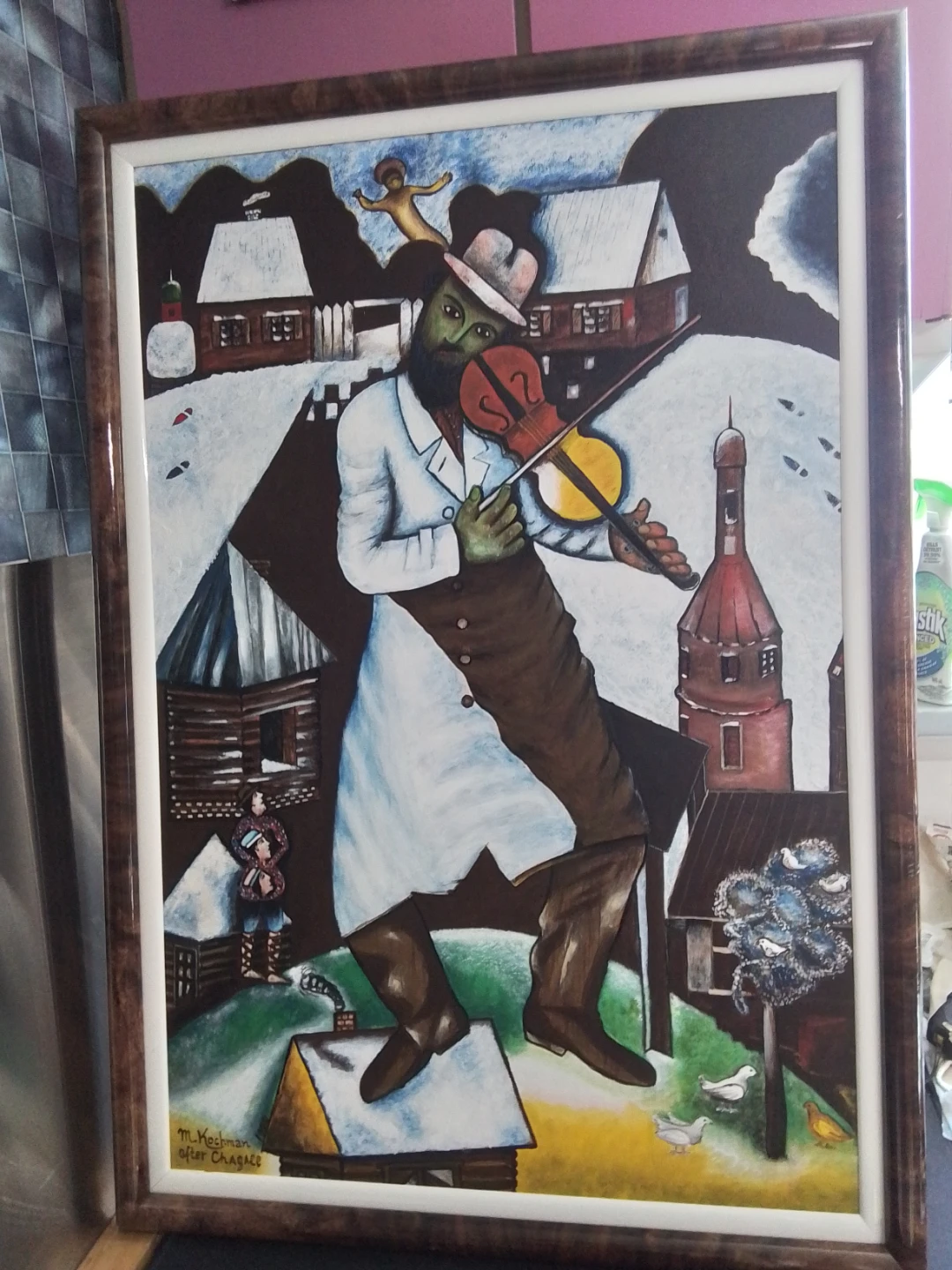 M. Kechman Oil Painting after Chagall