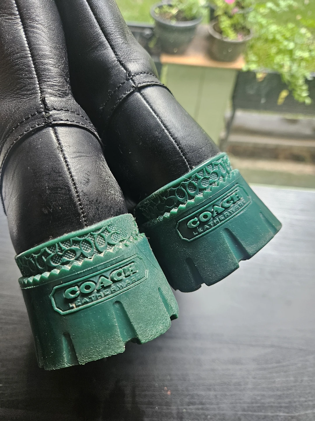 Coach Leather Boots with Green Platform Sole - photo 2