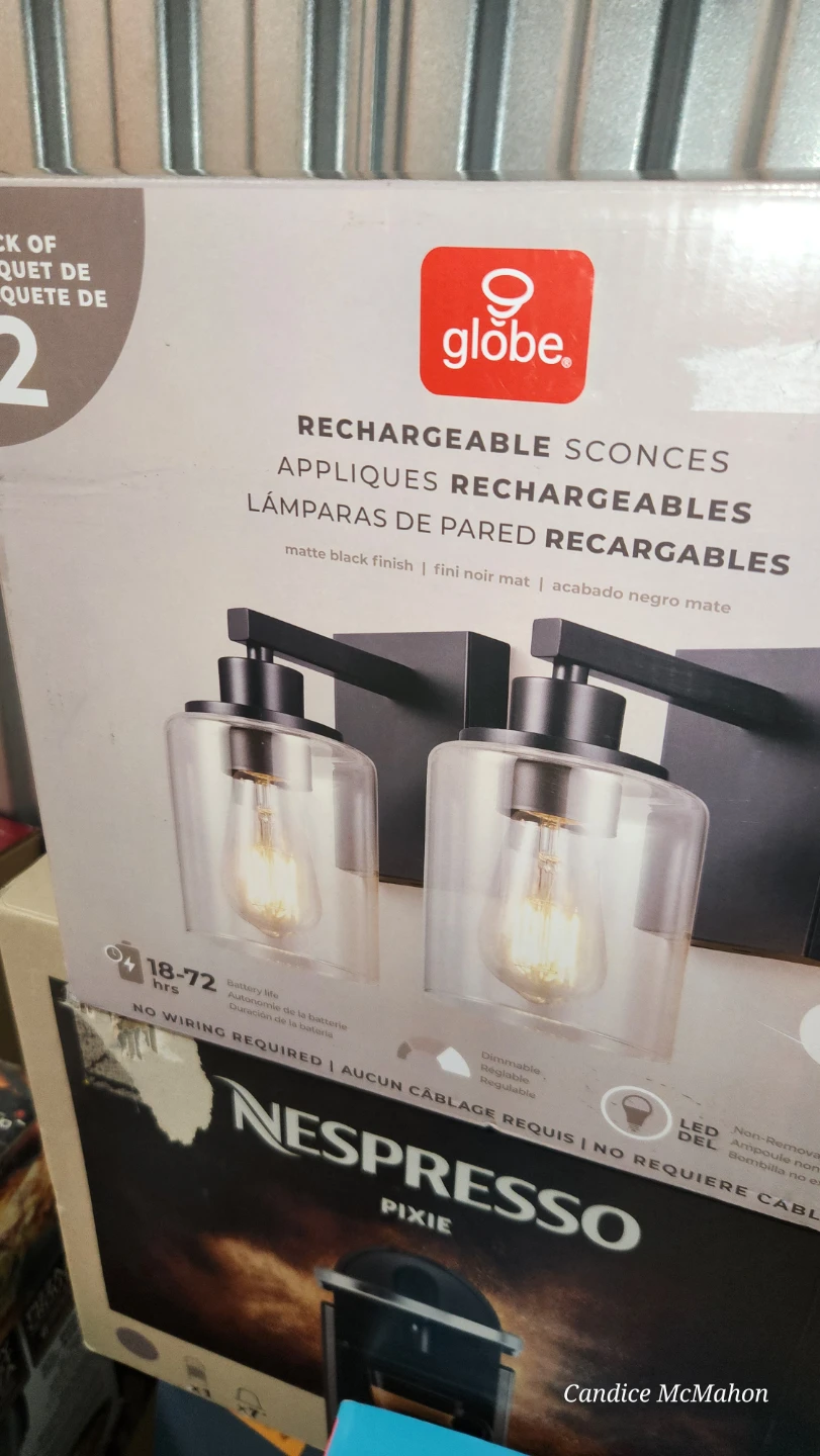 Globe Electric Rechargeable Sconces - Matte Black Finish