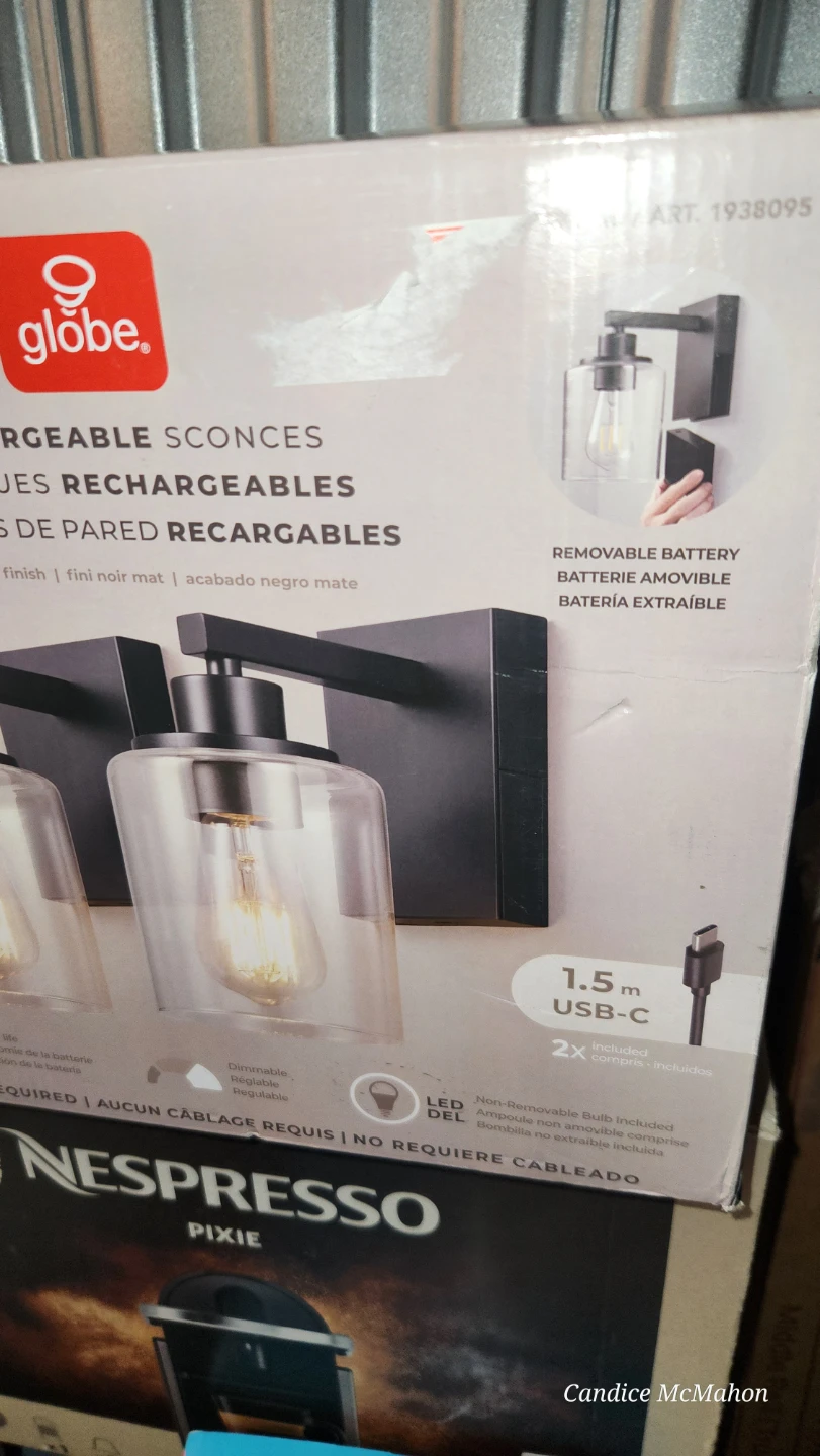 Globe Electric Rechargeable Sconces - Matte Black Finish - photo 4