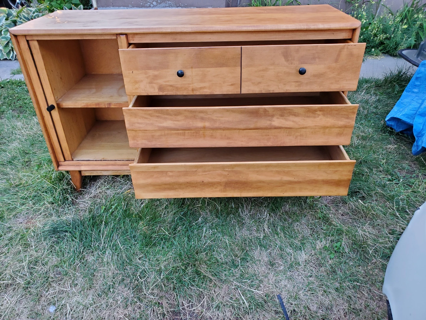 Vintage white pine credenza  and  flat screen TV stand. - photo 3