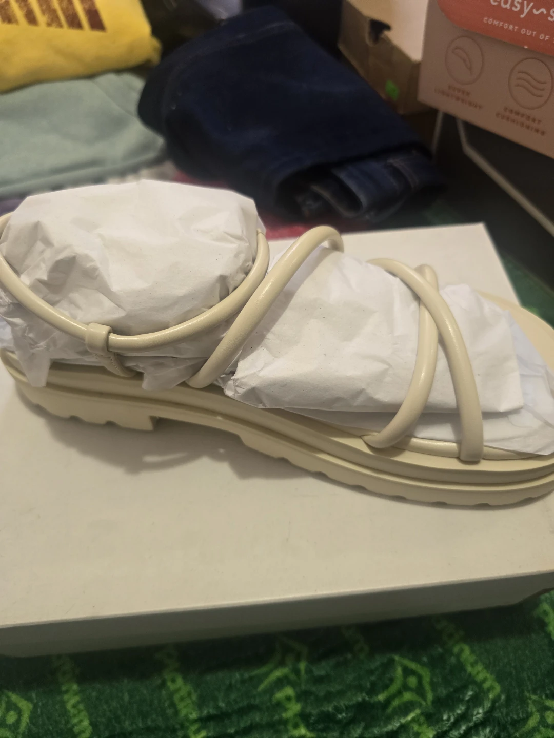 Charles & Keith Cream Strappy Sandals - photo 2
