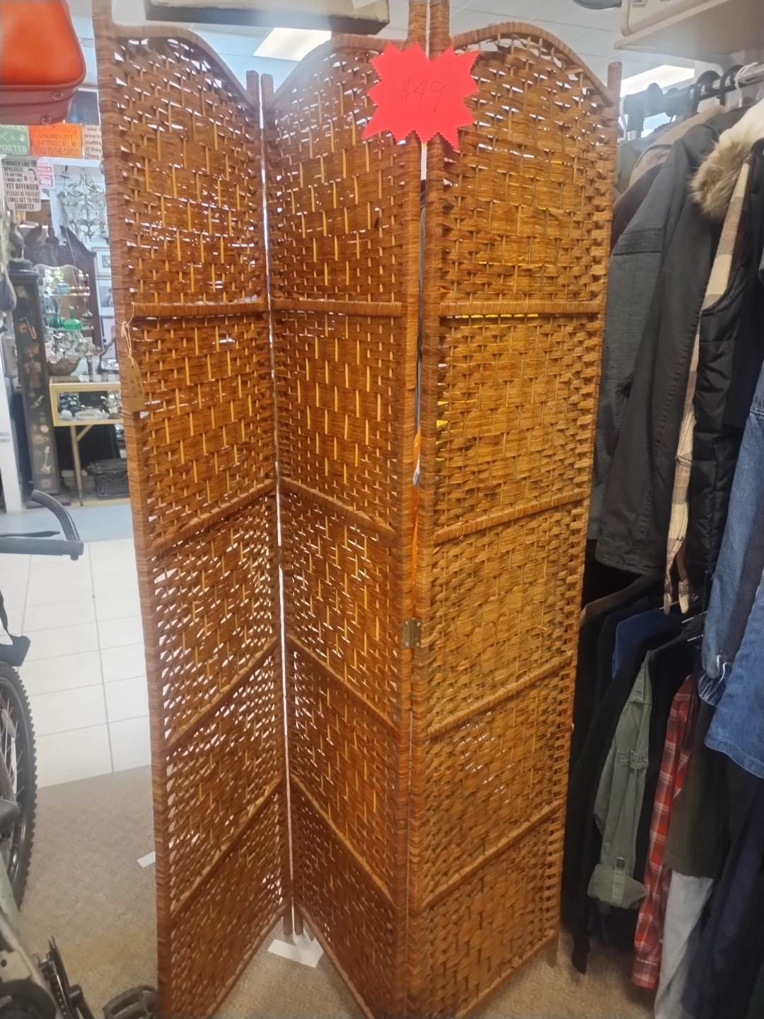 Woven Room Divider Screen - photo 2