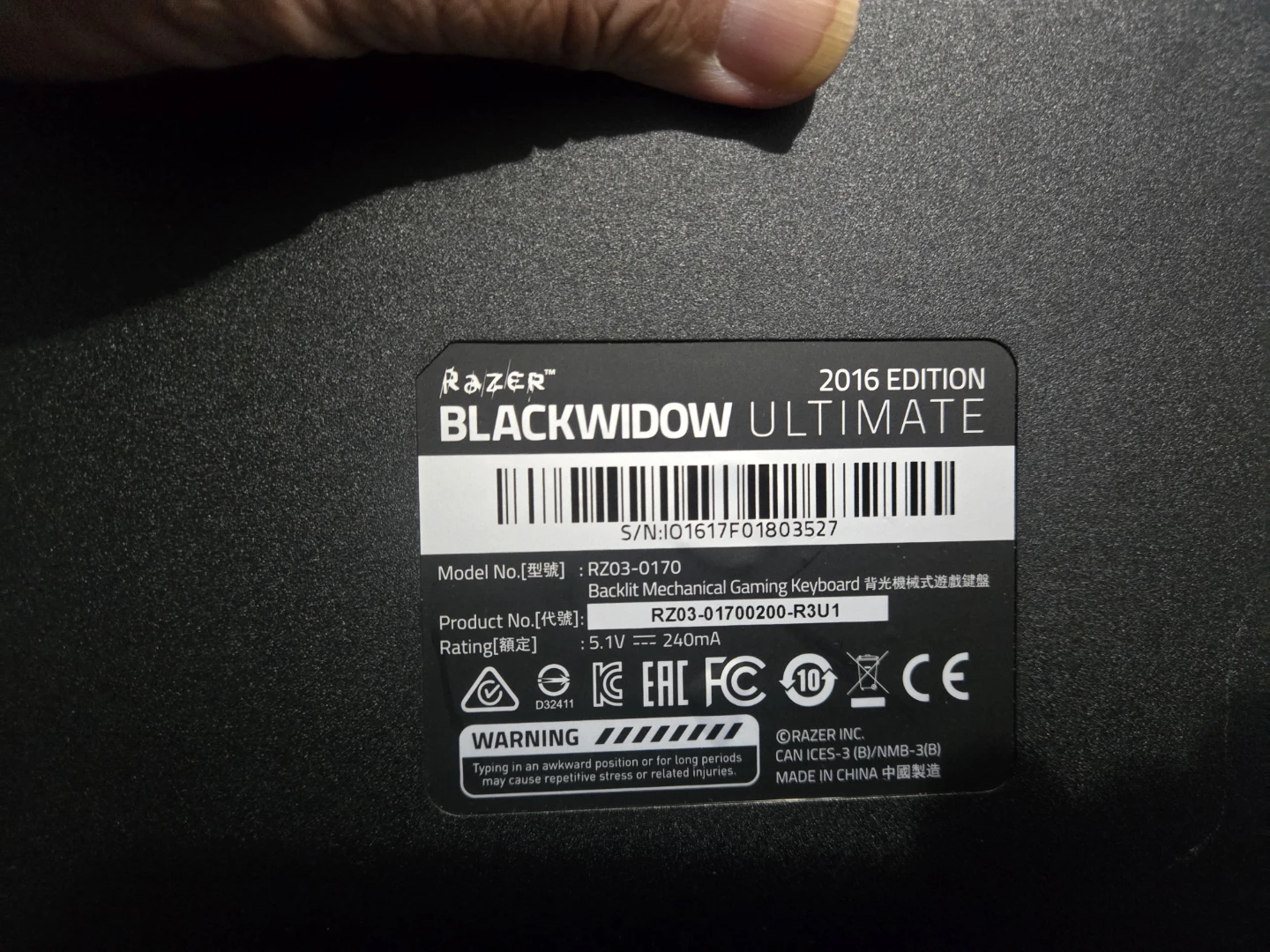 Razer BlackWidow Ultimate Edition Mechanical Gaming Keyboard - photo 2