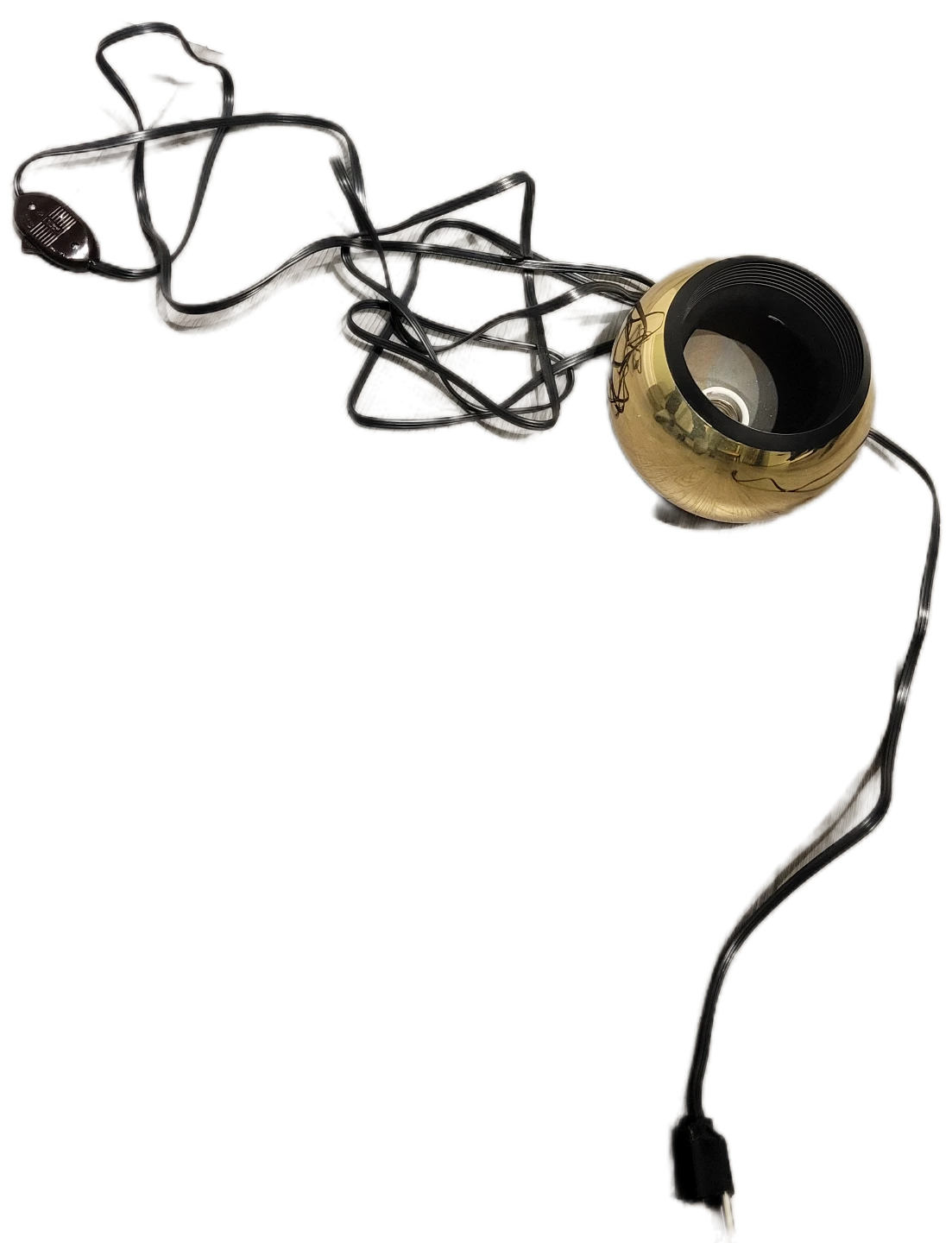 Just plug in! Mid Century Atomic Eyeball Brass Pendant Lamp - photo 4