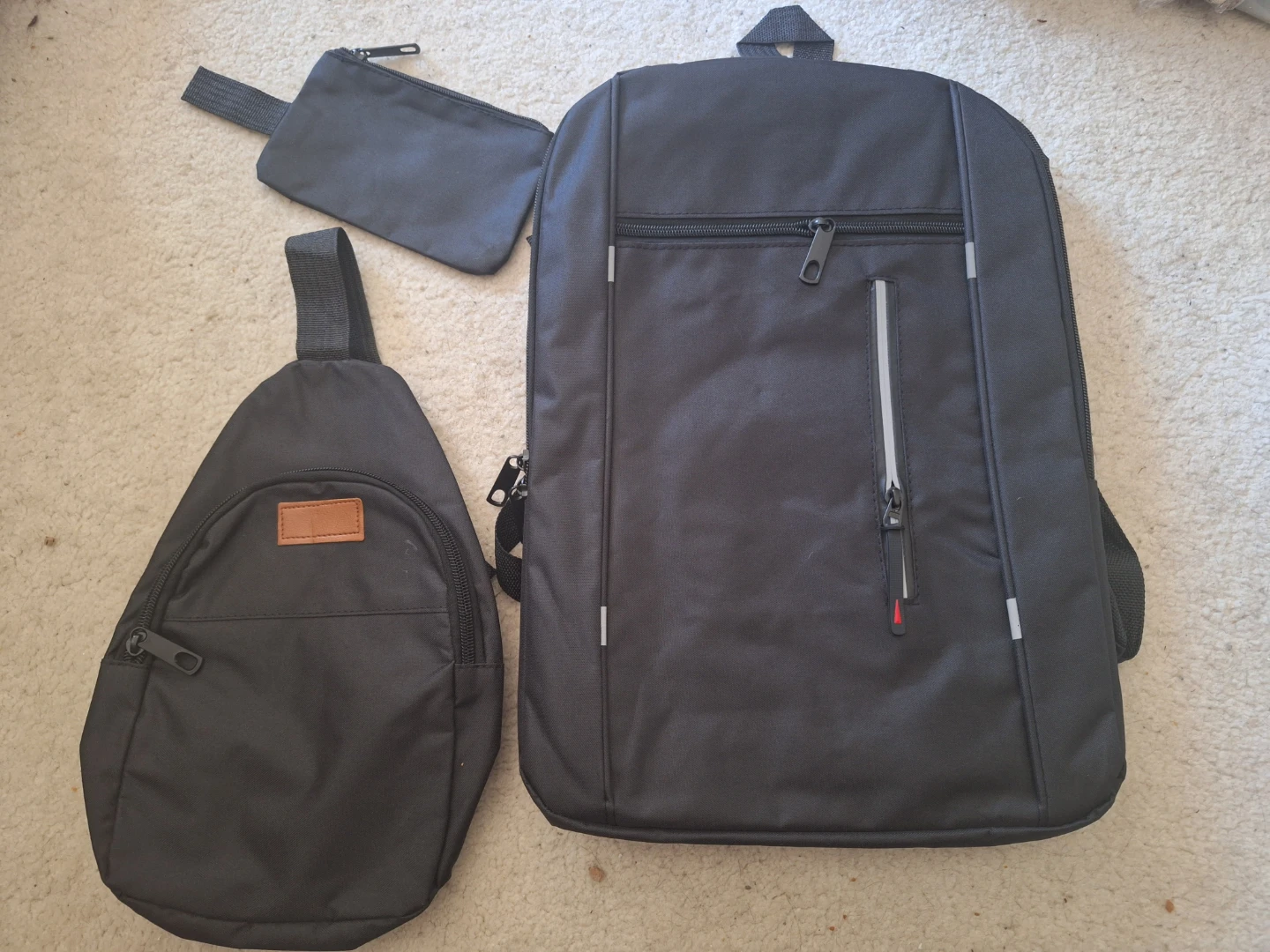 3-Piece Black Backpack Set - photo 3