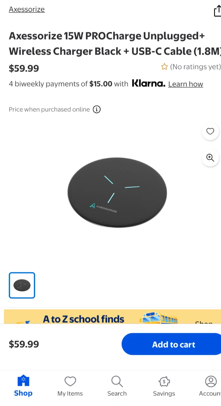 Axessoirze 15W PROCharge Wireless Charger + USB-C Cable