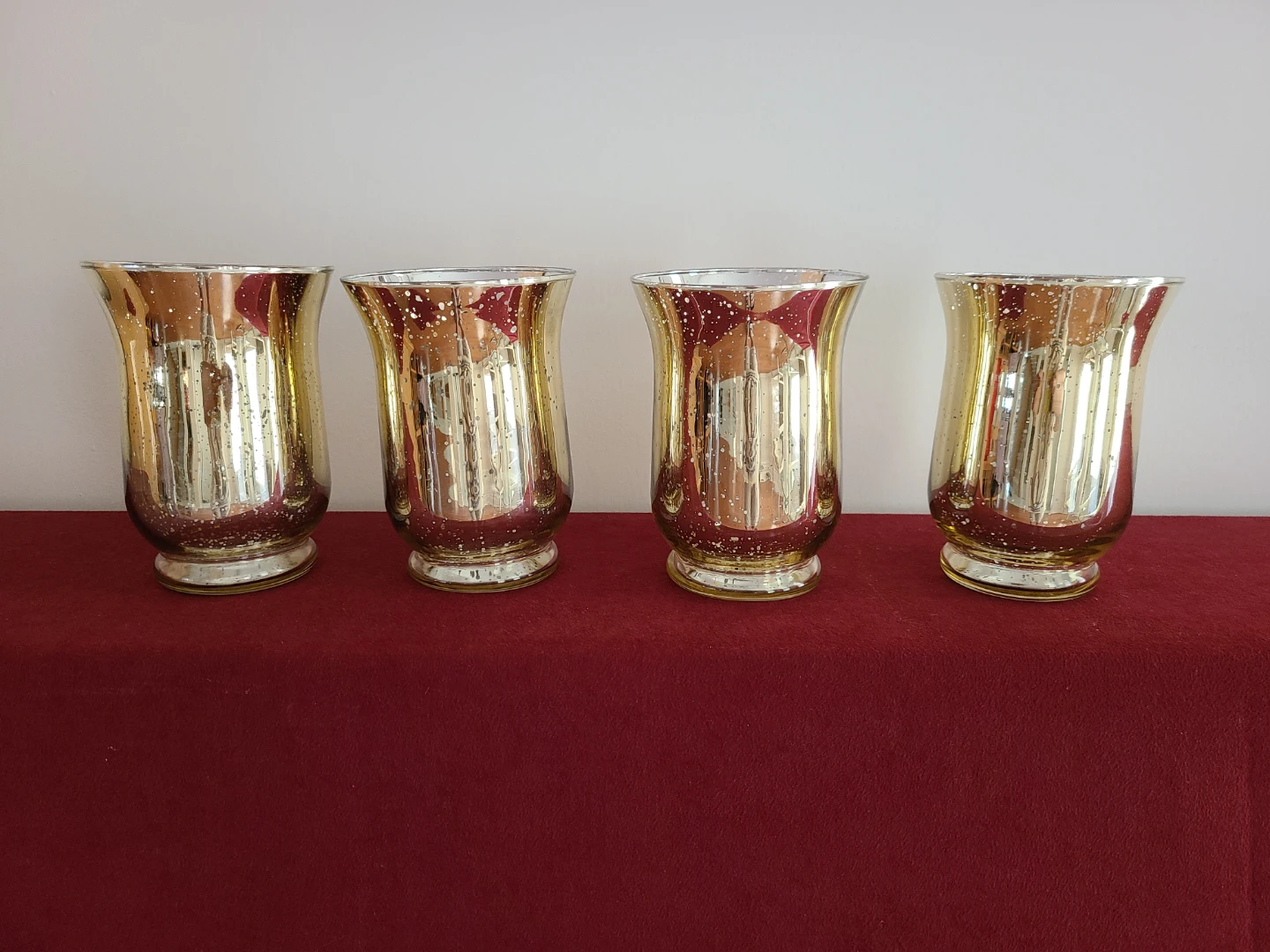 4 Gold Vases with specks - photo 2