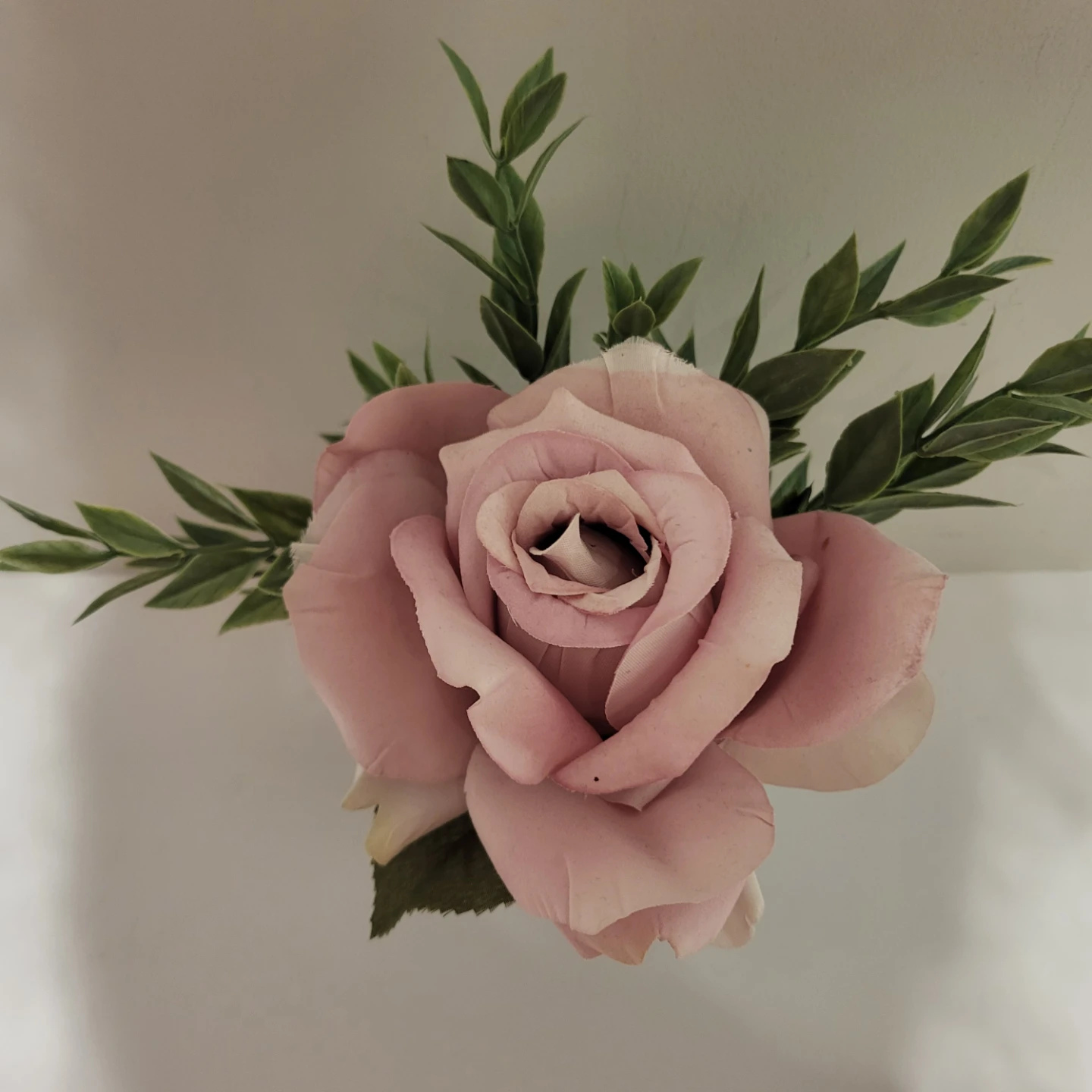 Pink Artificial Rose in Blue Ceramic Pot - photo 2