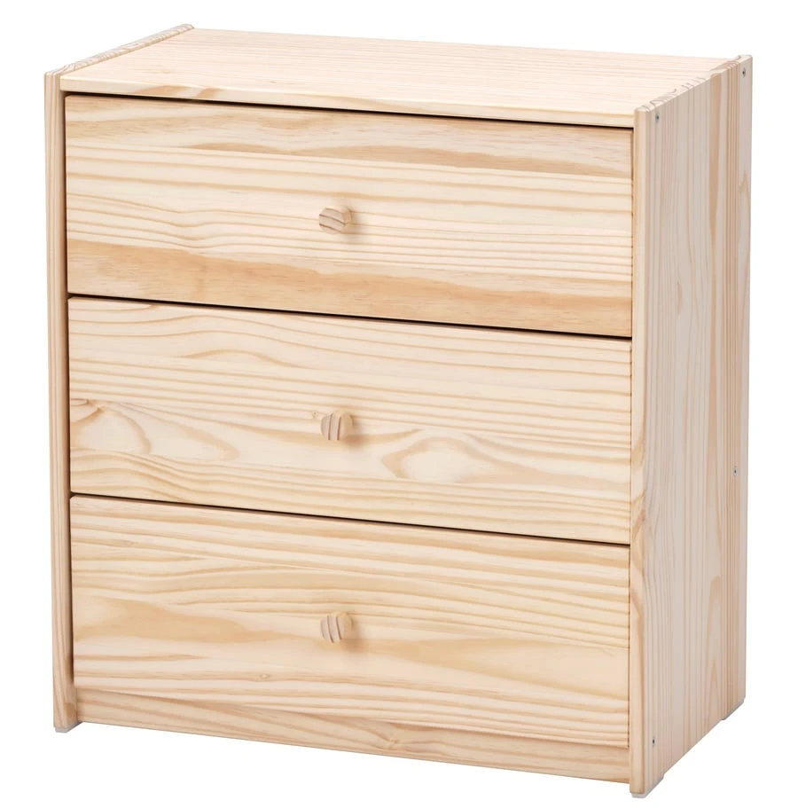 IKEA RAST solid wood 3 drawer dresser chest (pine)