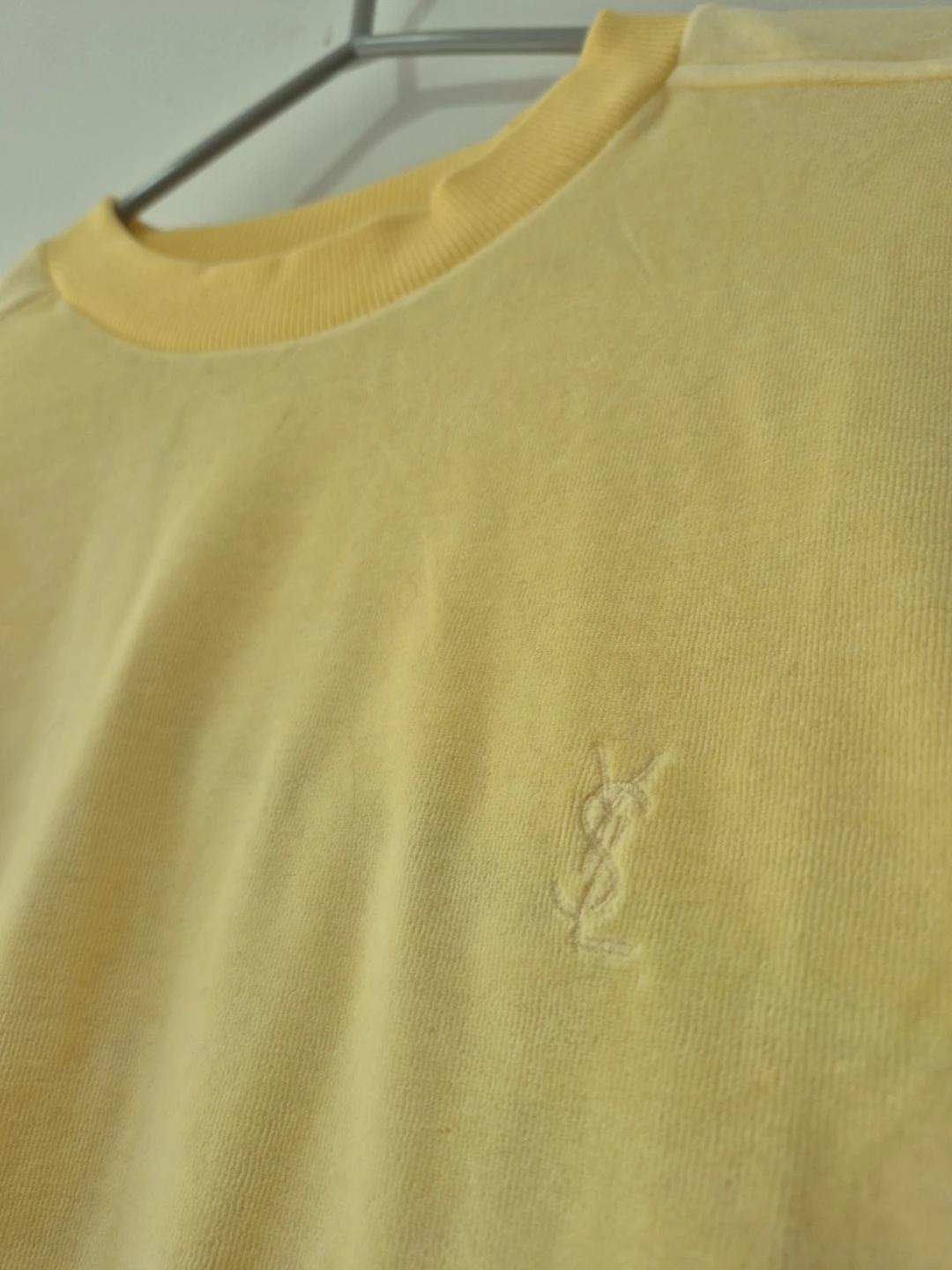 Yves Saint Laurent Yellow Velour Sweatshirt and Joggers Set - photo 2