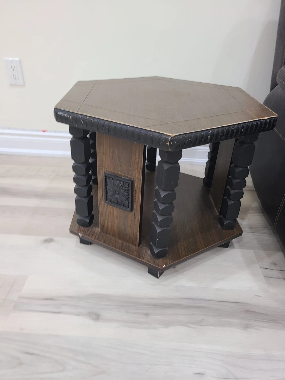 Vintage Hexagonal End Table