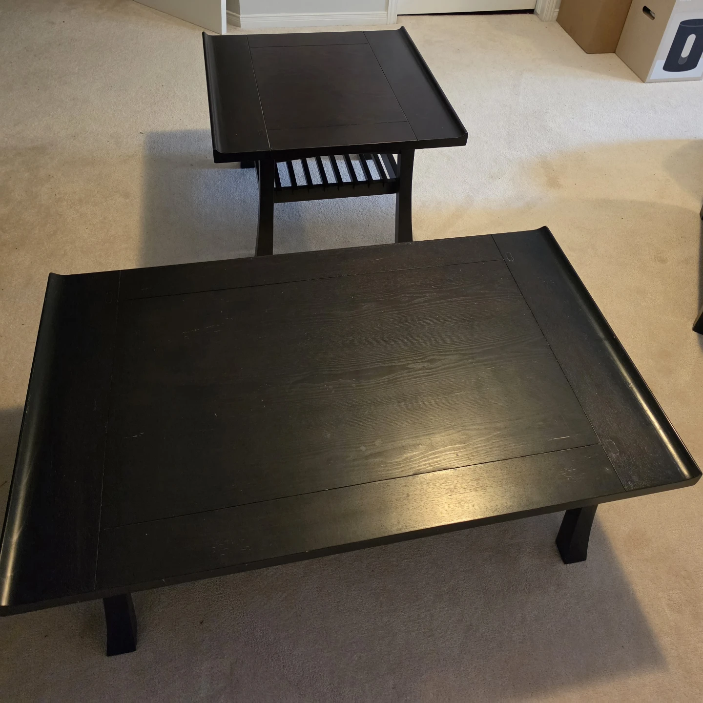 Solid Real Wood Coffee Table and End Table Set - photo 2