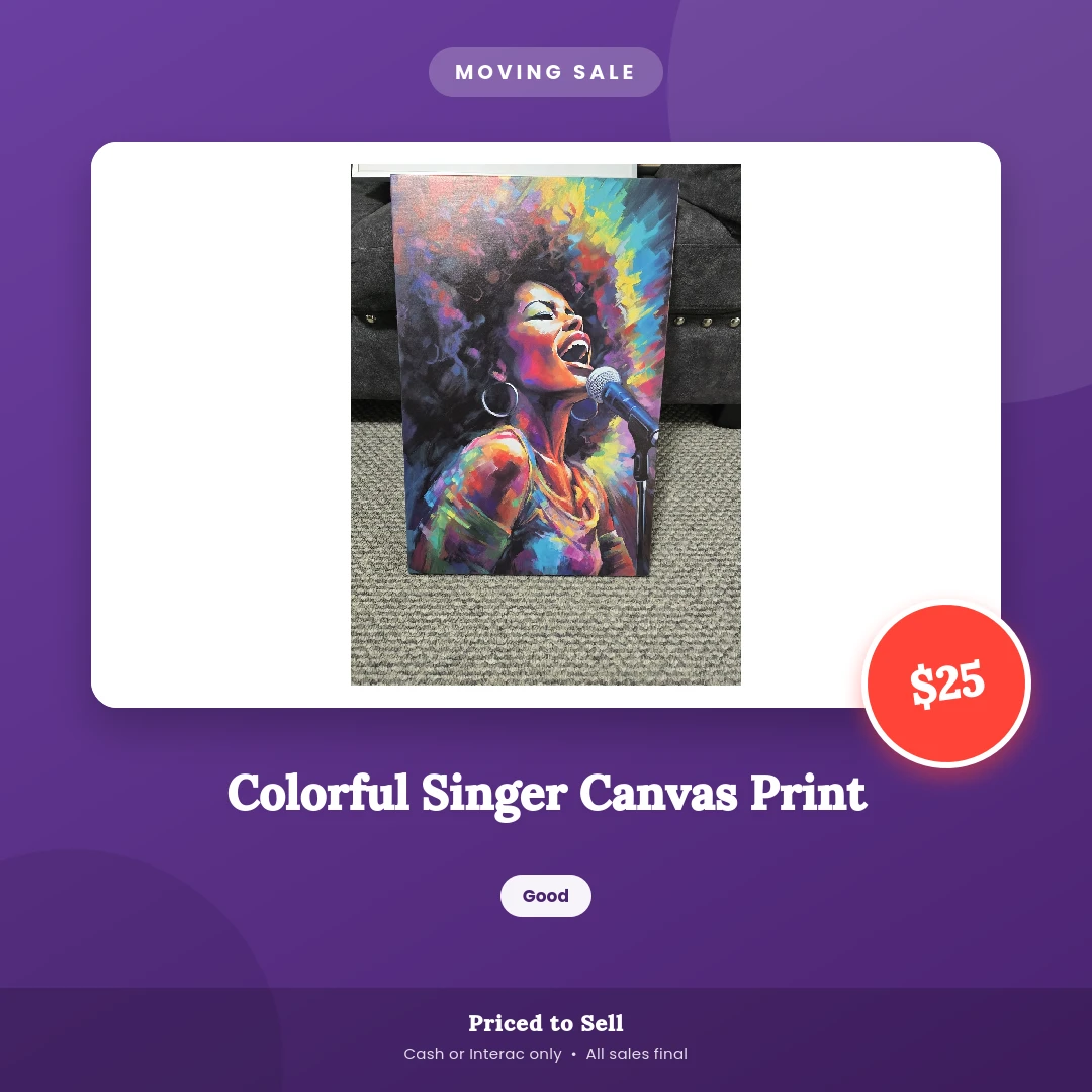 Colorful Singer Canvas Print