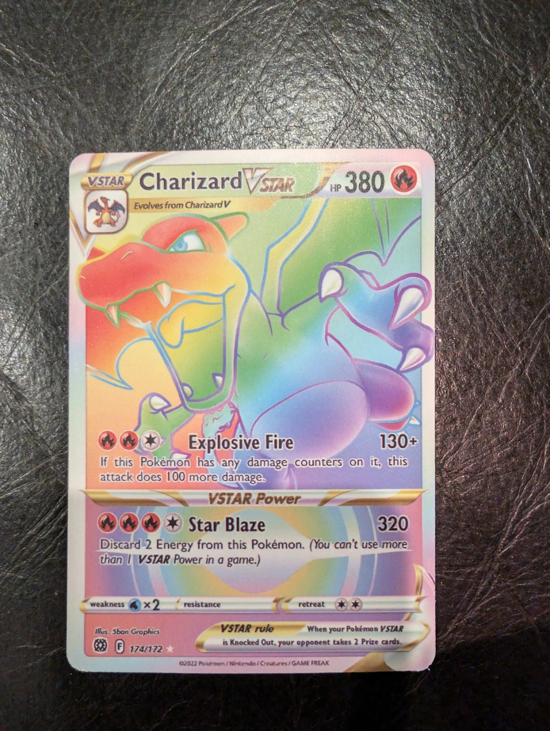 Pokemon Charizard VSTAR Rainbow Rare Card 174/172