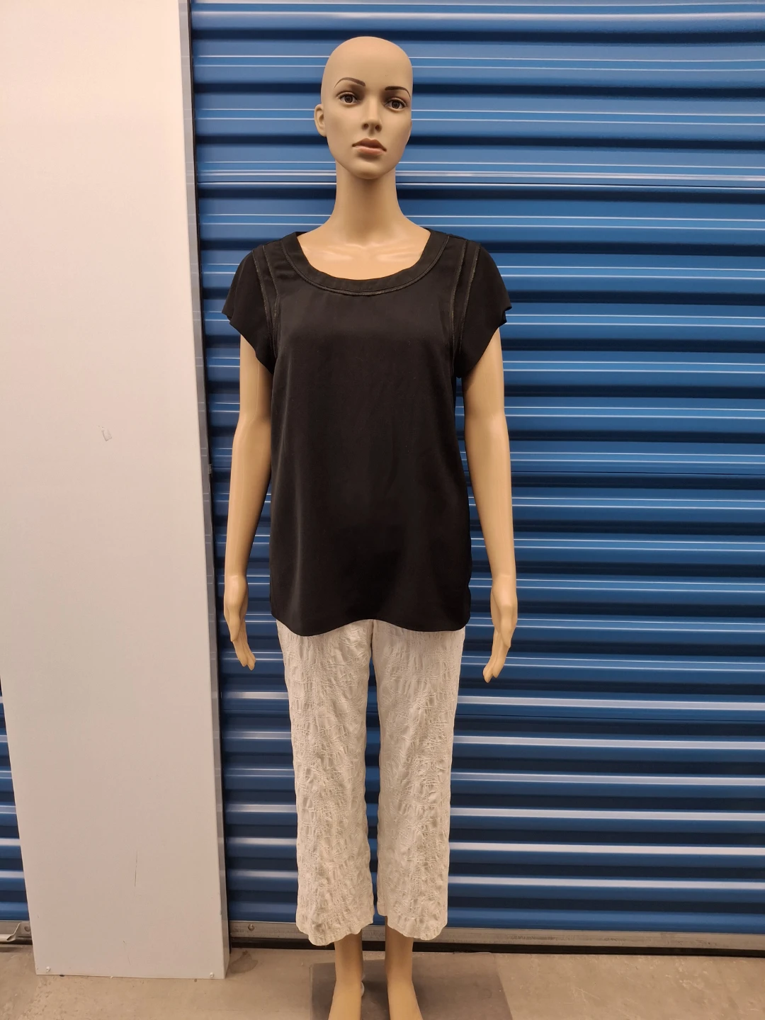 Calvin Klein Jeans Black Top & Tribal White Pants Set