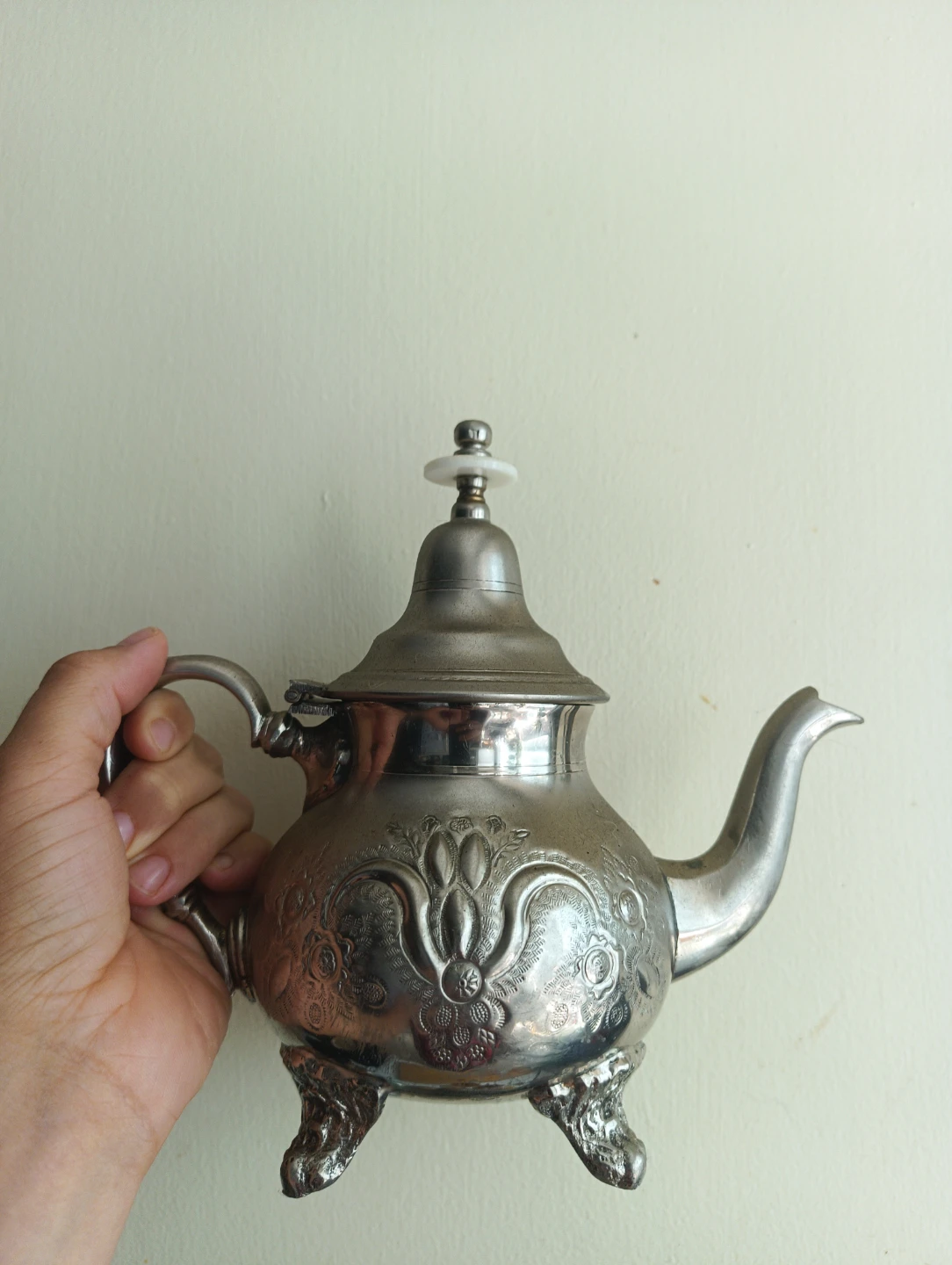 Vintage Silver Embossed Teapot