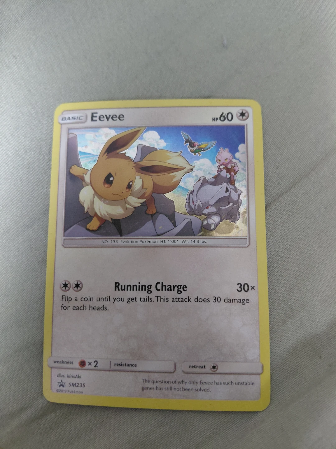 Pokemon Eevee Trading Card