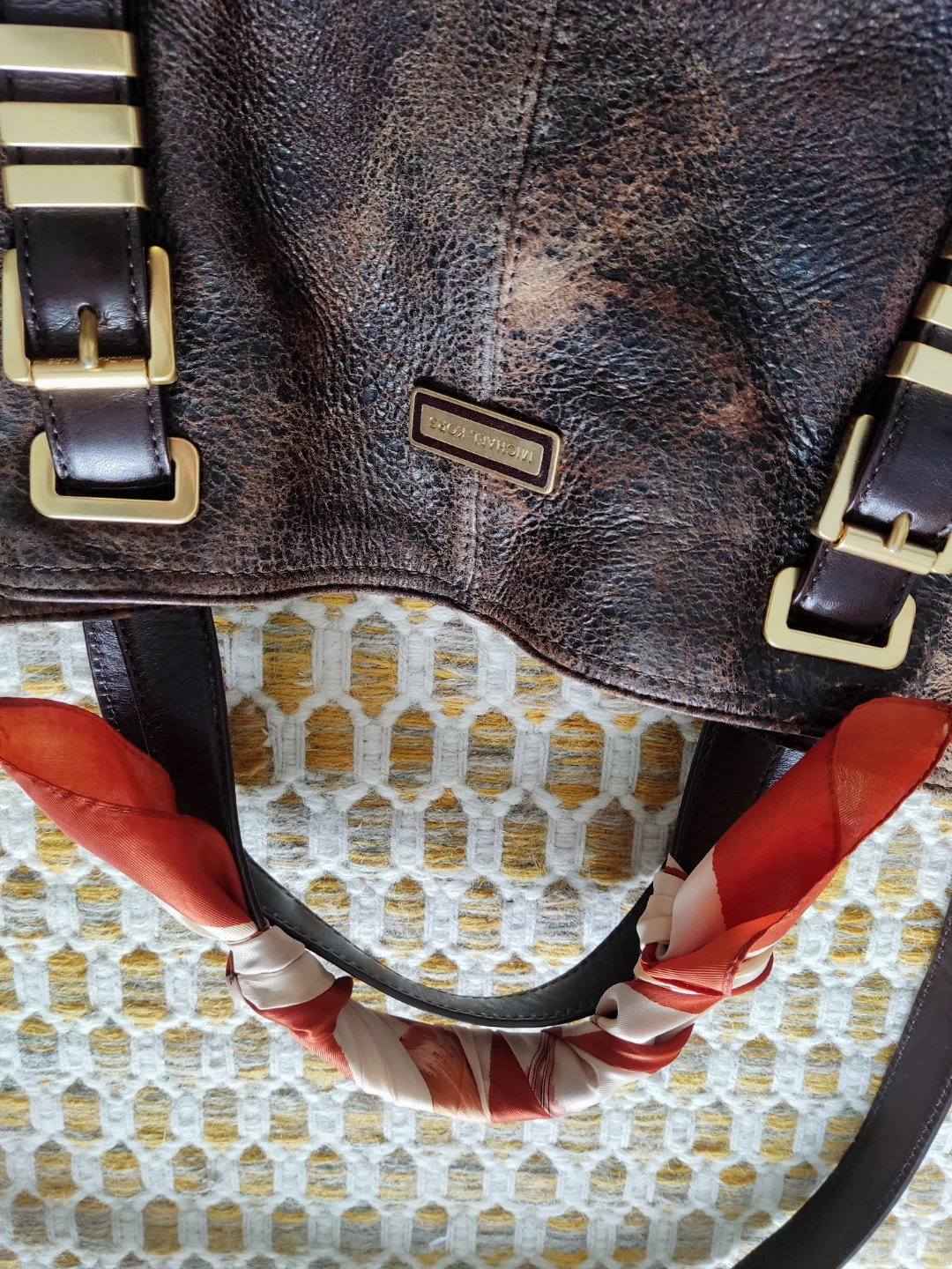 Vintage MICHAEL KORS Brown Leather Satchel Bag - photo 2