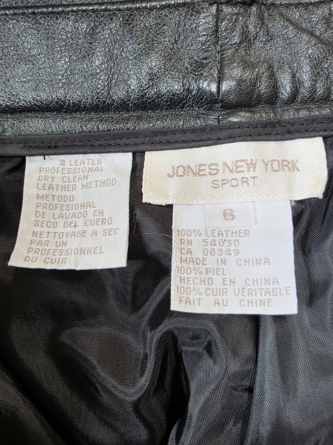 Jones New York Sport Black Leather Pants Size 6 - photo 2