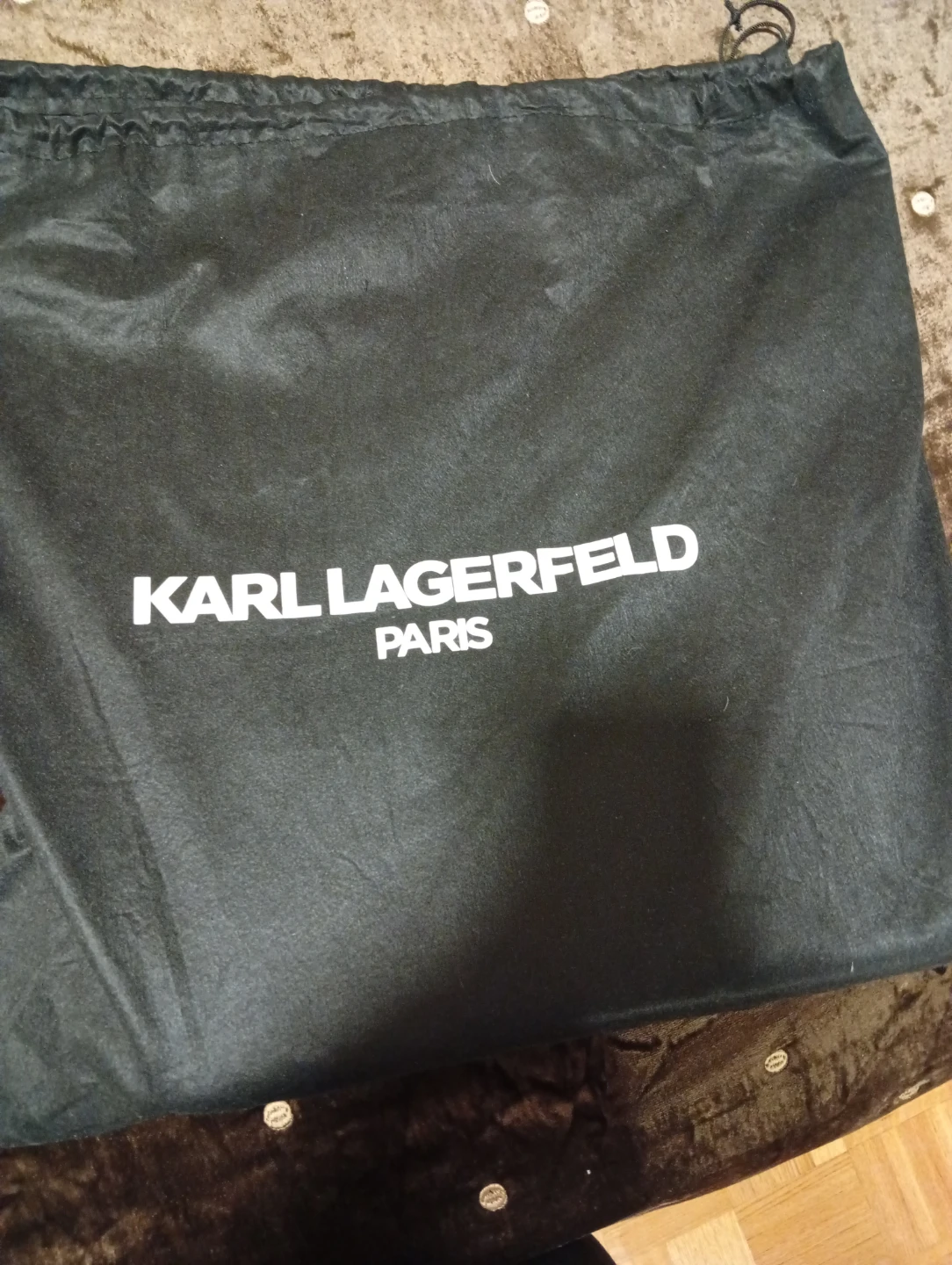 Karl Lagerfeld Black Patent Quilted Shoulder Bag with Chain - photo 2