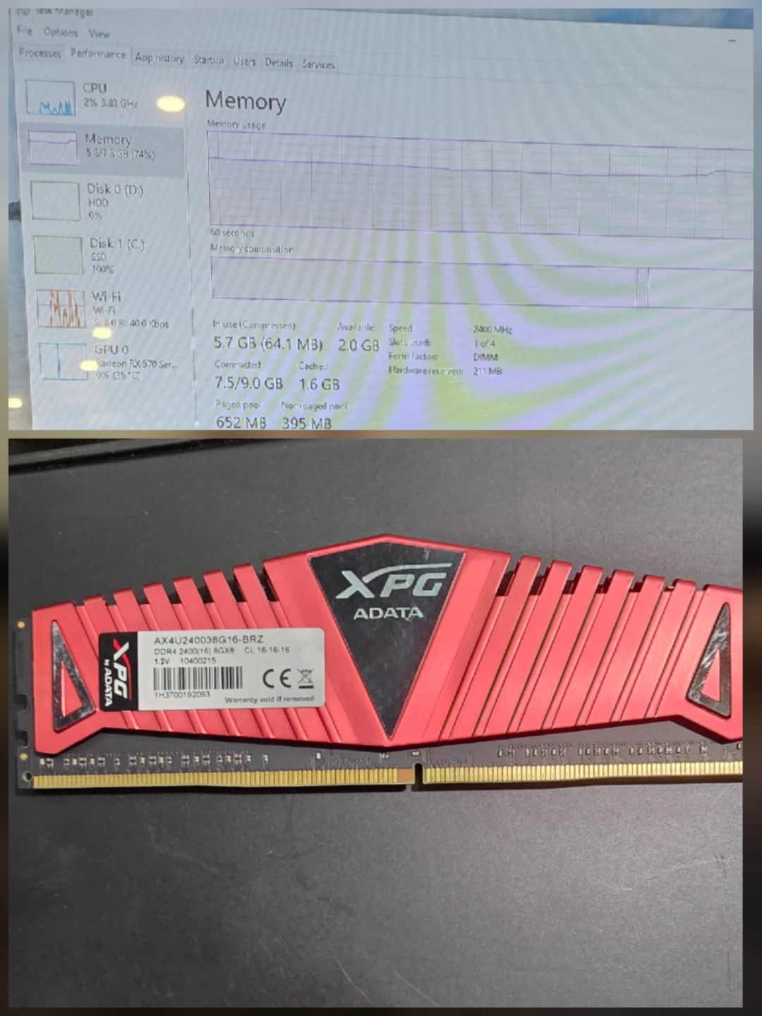 ADATA XPG DDR4 RAM - 8GB