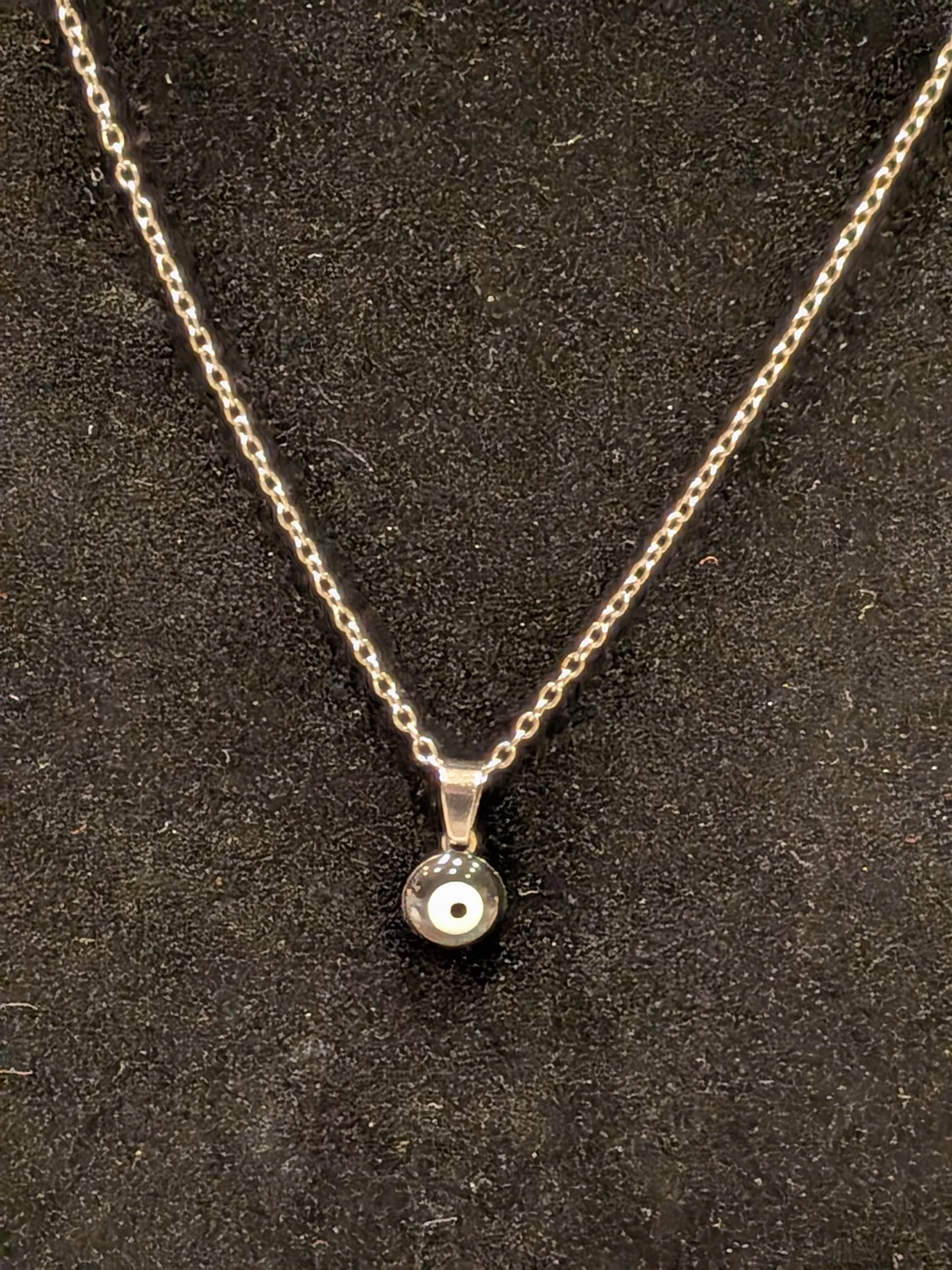 Dainty Black Evil Eye Pendant Necklace - photo 2