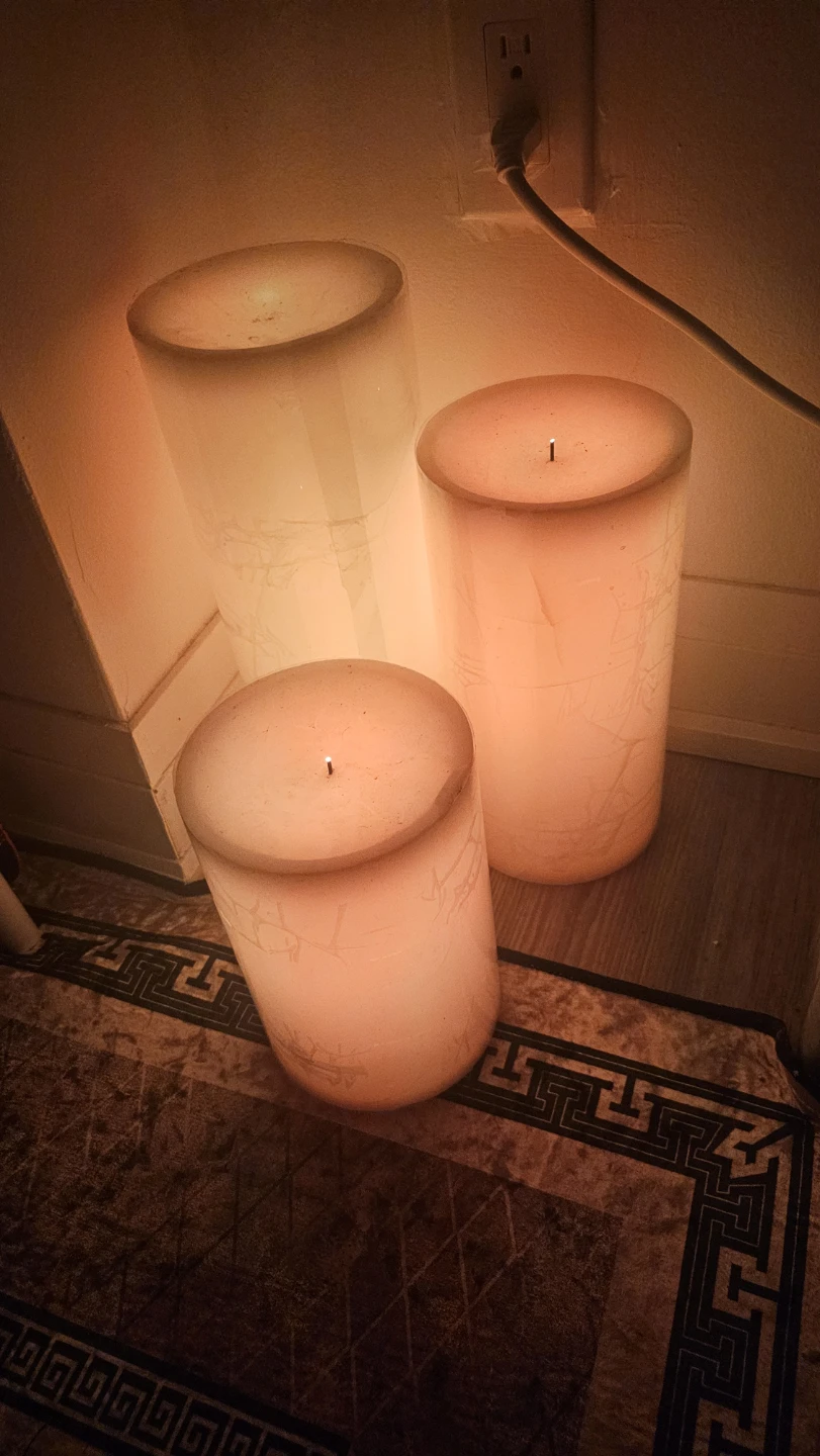 Set of 3 LED Pillar Candles with Remote