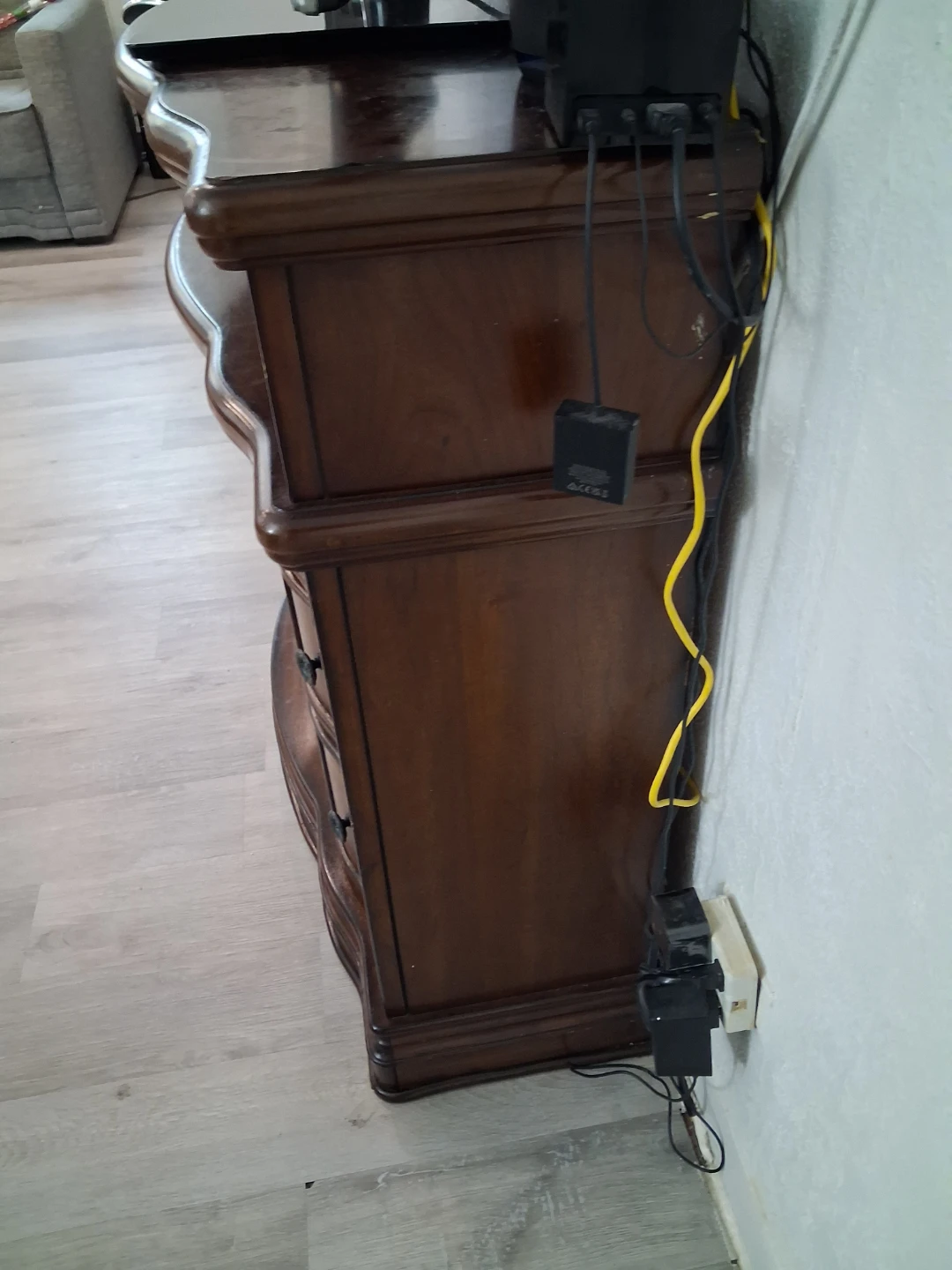 Wooden Electric Fireplace Entertainment Center - photo 3