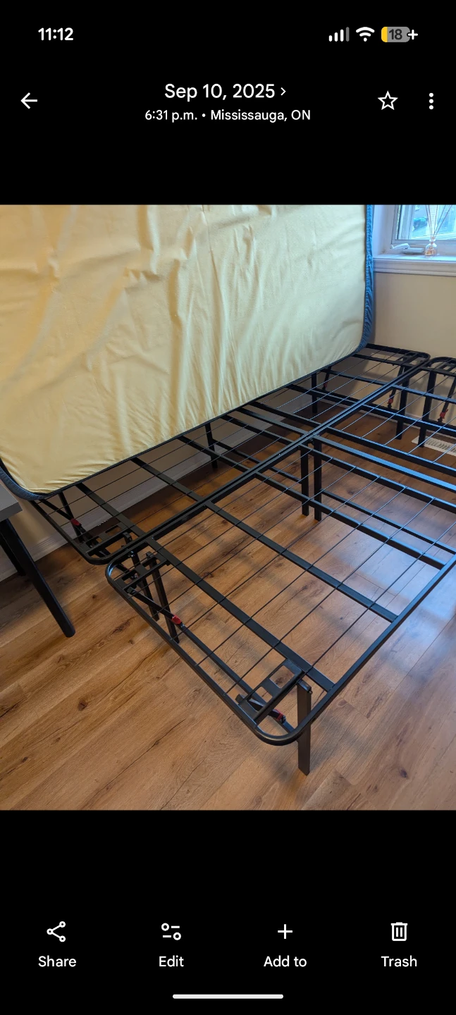 Black Metal Queen Platform Bed Frame