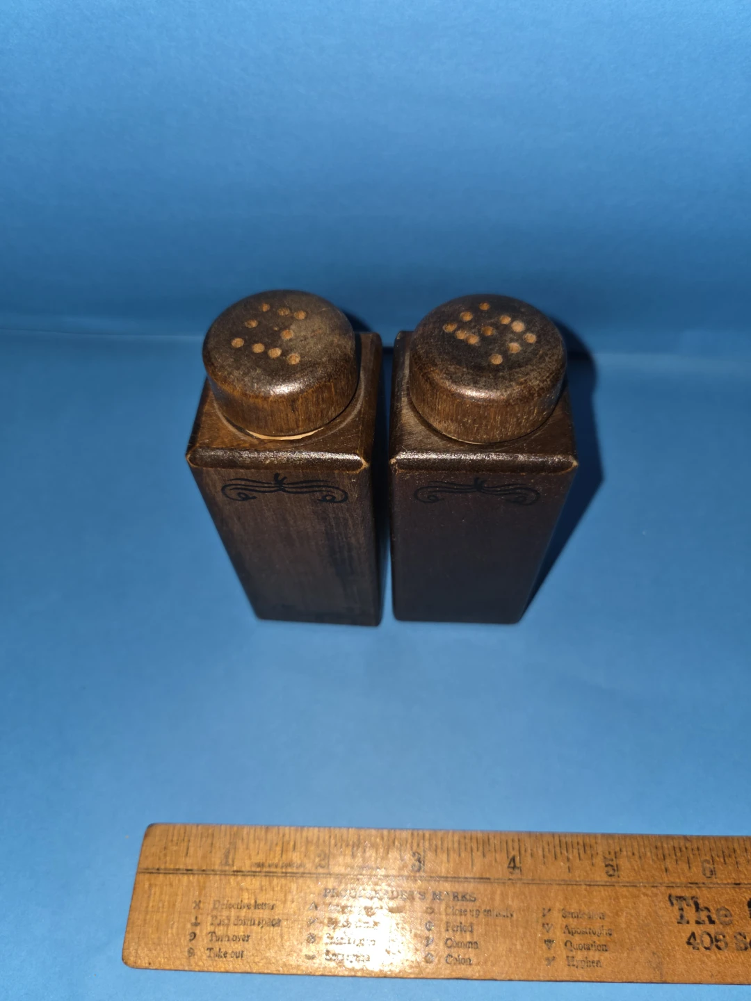 Vintage Carved Hardwood Salt and Pepper Shakers - photo 2