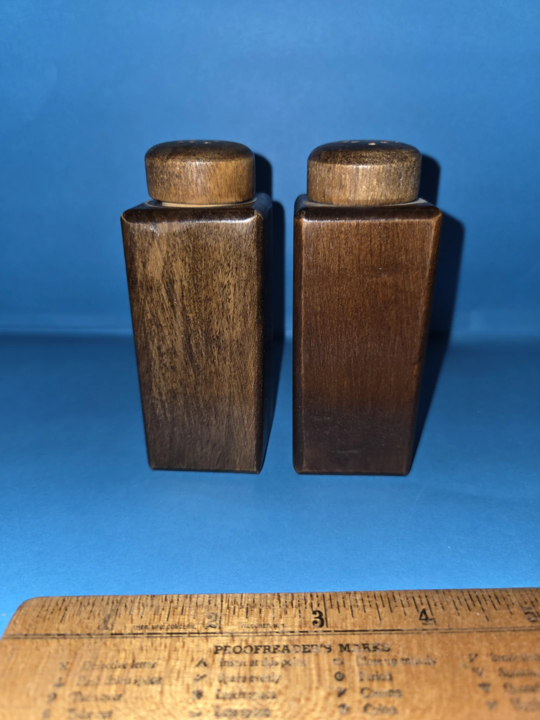 Vintage Carved Hardwood Salt and Pepper Shakers - photo 3