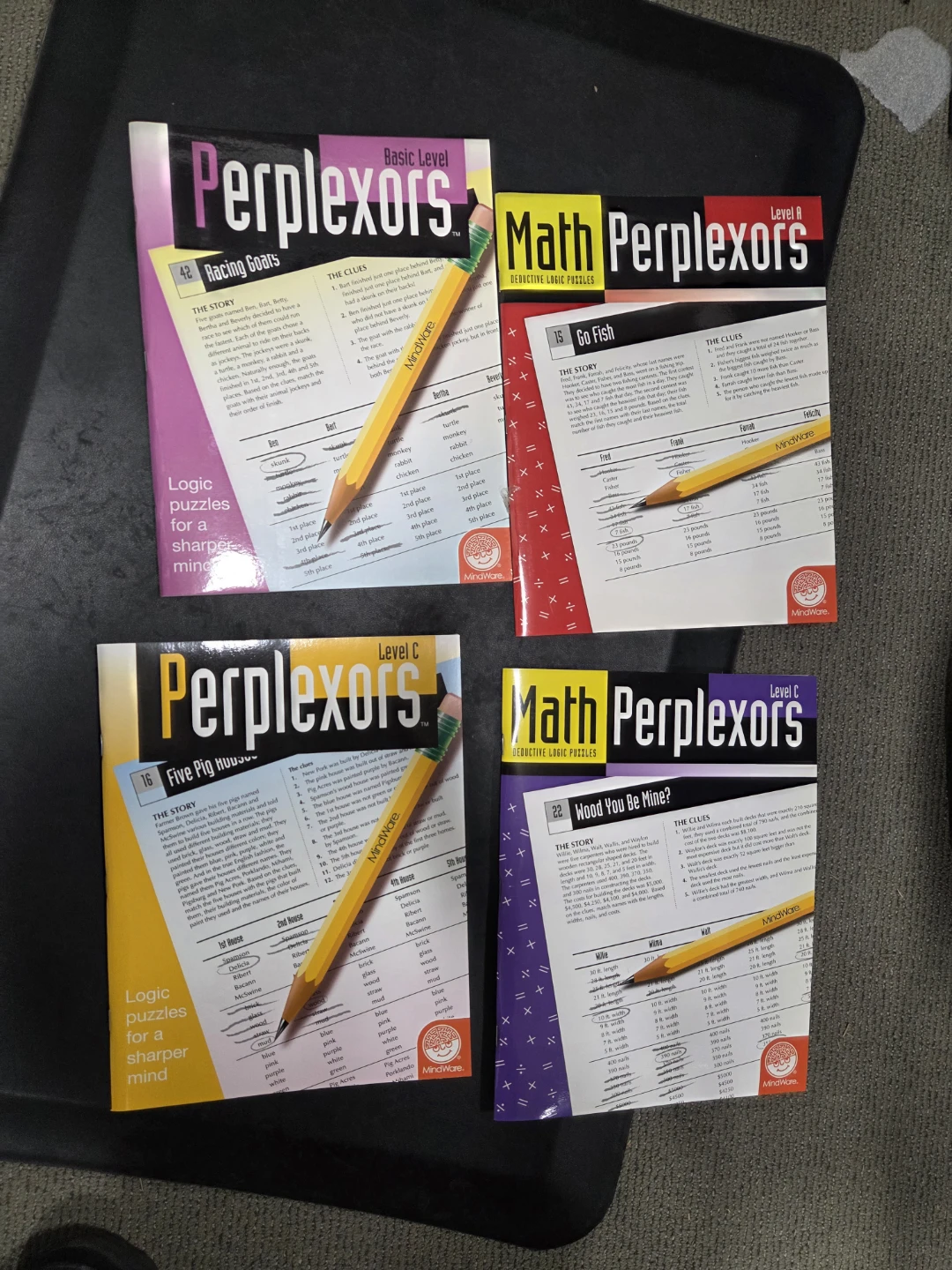 MindWare Perplexors Logic Puzzles (Basic, Level B, Level C)