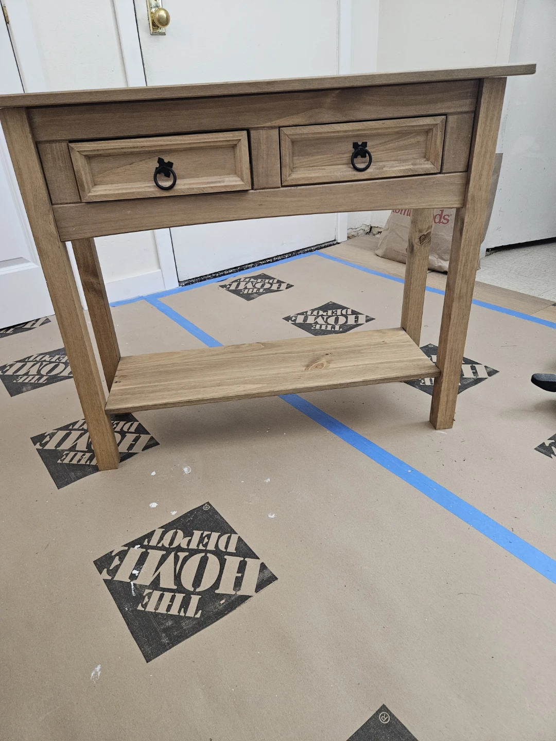 Wooden Console Table with Two Drawers