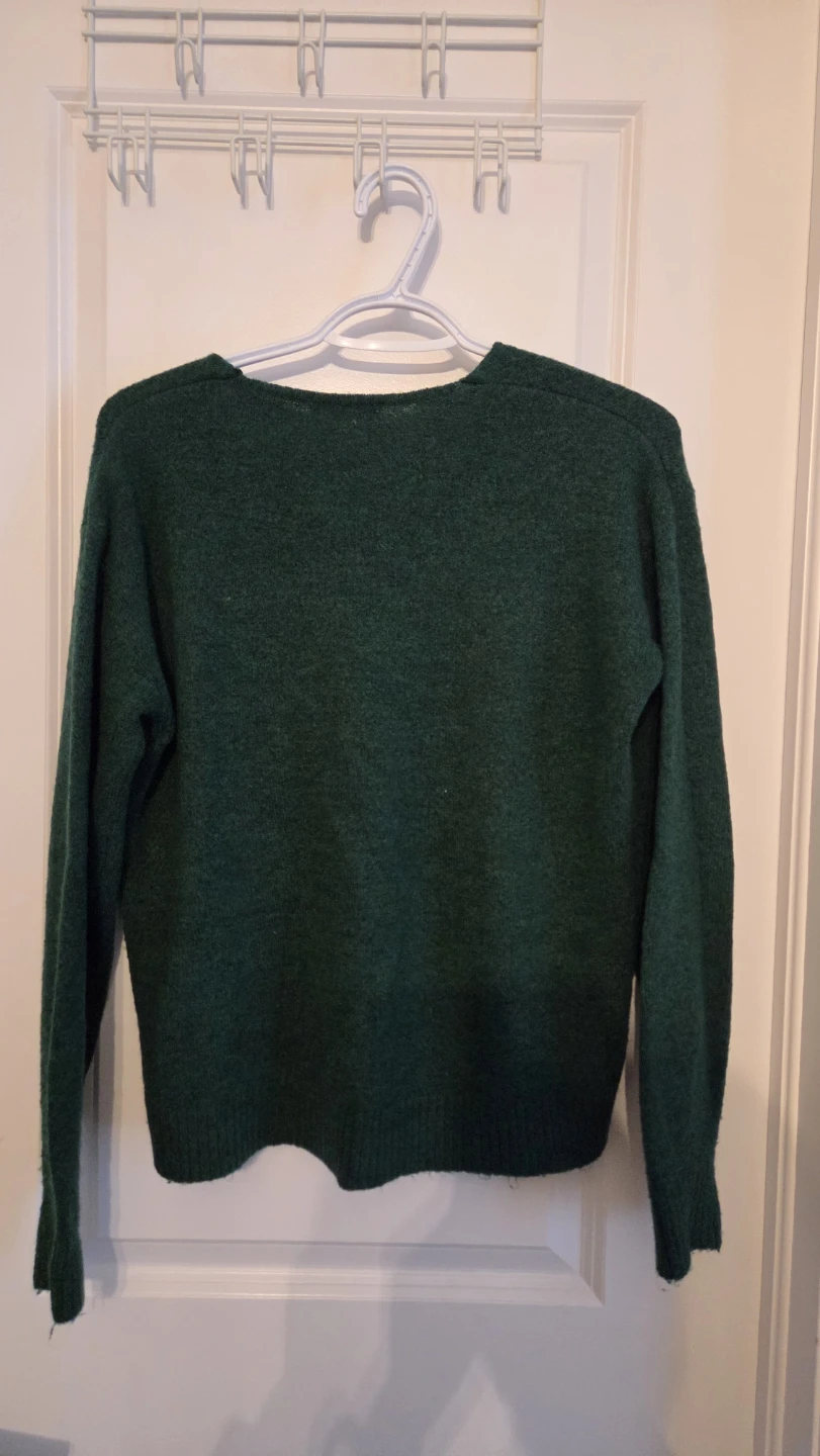 Green V-Neck Sweater - photo 3